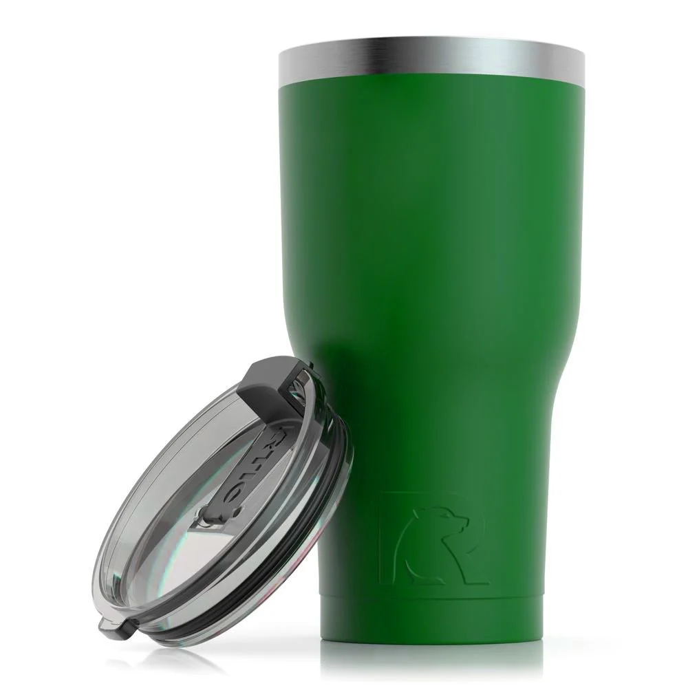 RTIC 30 OZ Insulated Tumbler Stainless Steel Coffee Travel Mug with Lid, Spill Proof, Hot Beverage and Cold, Portable Thermal Cup for Car, Camping, Deep Harbor - Womvr