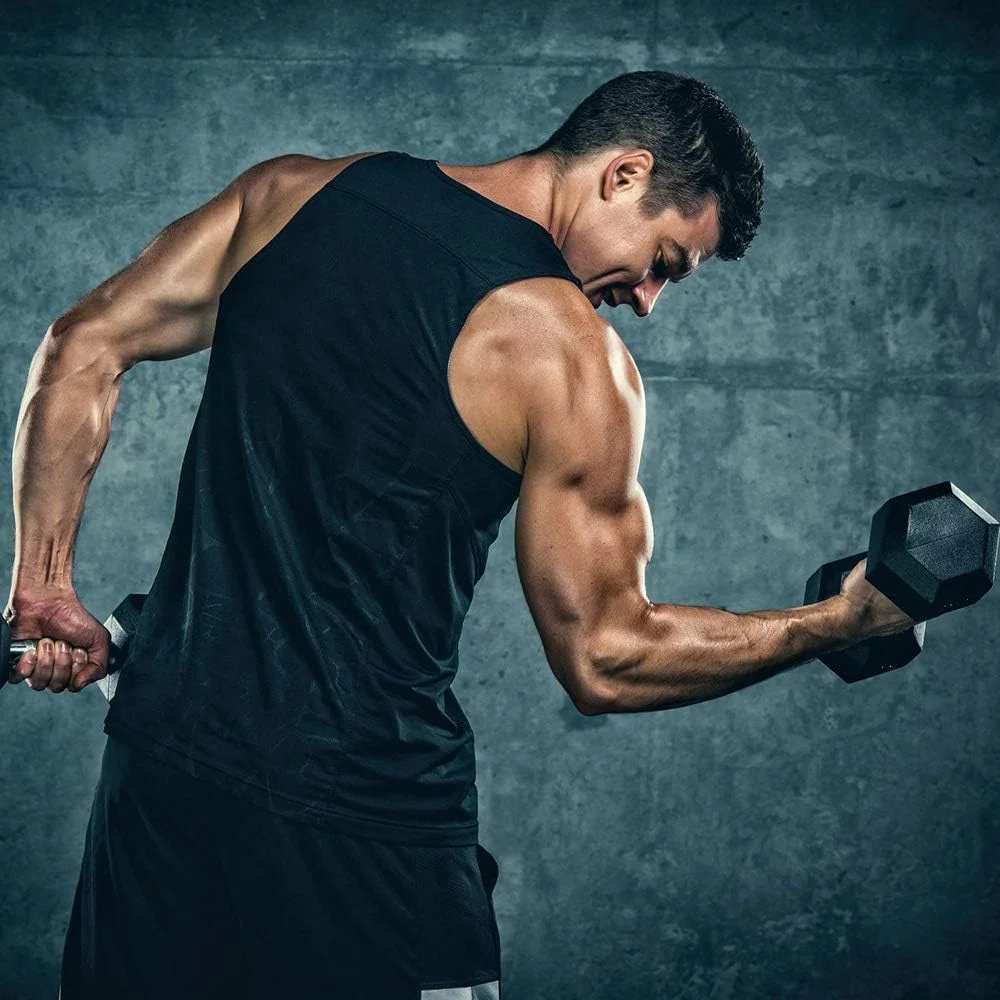 Pirecart Dumbbells Rubber Coated Cast Iron Hex Black Dumbbell Workout Dumbbell Set, 60lbs Pair - Womvr