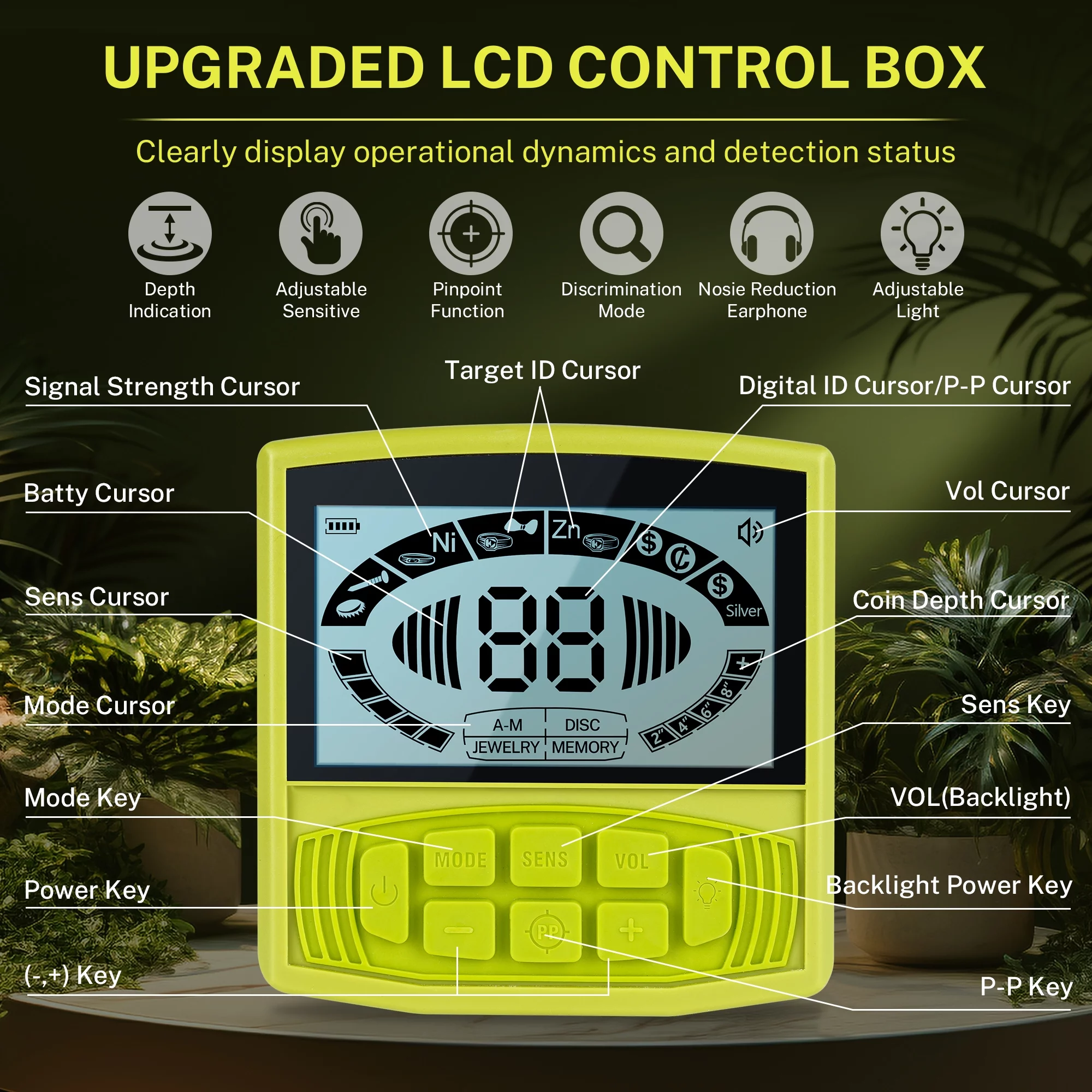 Metal Detector for Adults, Seizeen Lightweight Metal Detector Waterproof, LCD Kids Metal Detector Set  W/ 10'' Large Coil, Backpack, Shovel & Headphone for Outdoor Treasure Hunt, Adjustable 33''-52'' - Womvr