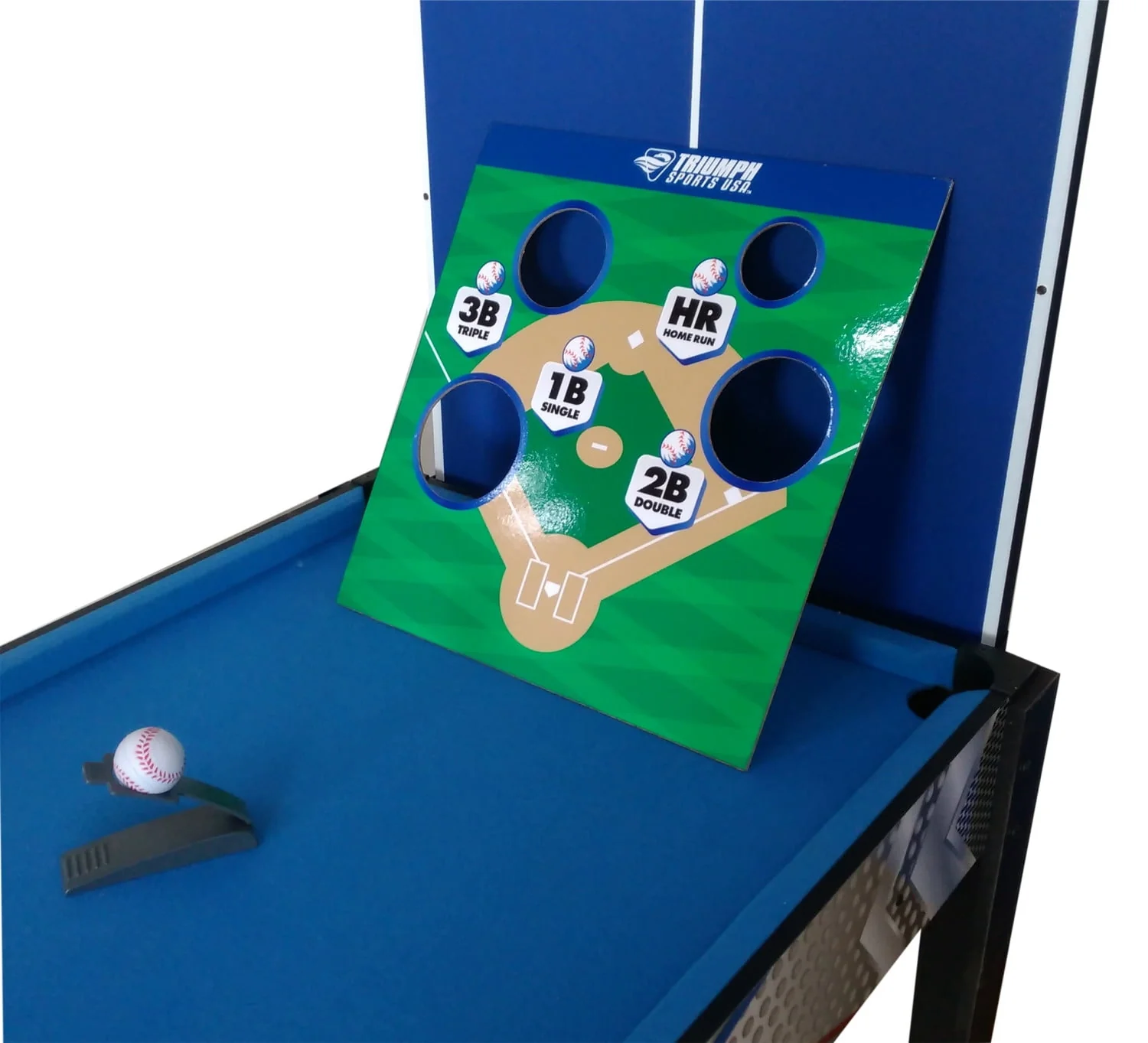 Triumph 13-in-1 Combo Game Table Includes Basketball, Table Tennis, Billiards, Push Hockey, Launch Football, Baseball, Tic-Tac-Toe, and Skee Bean Bag Toss - Womvr