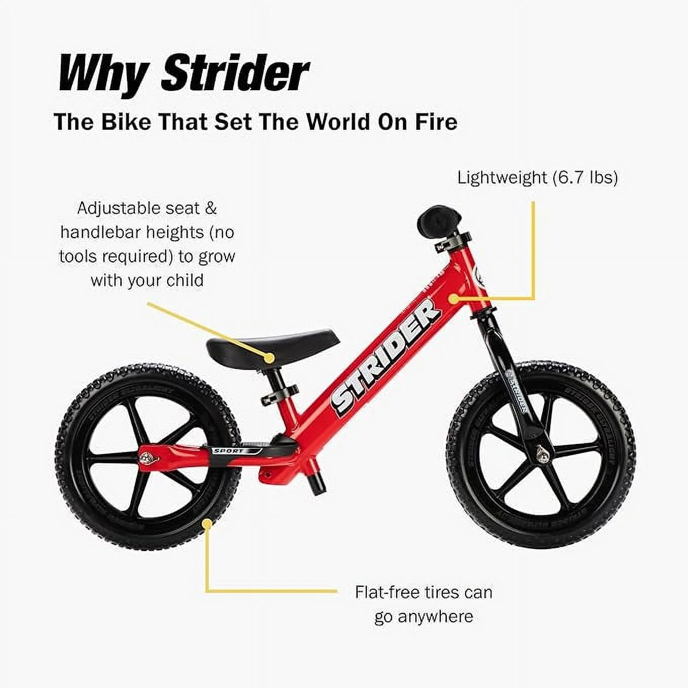 Strider - 12 Sport Balance Bike, Ages 18 Months to 5 Years - Blue - Womvr