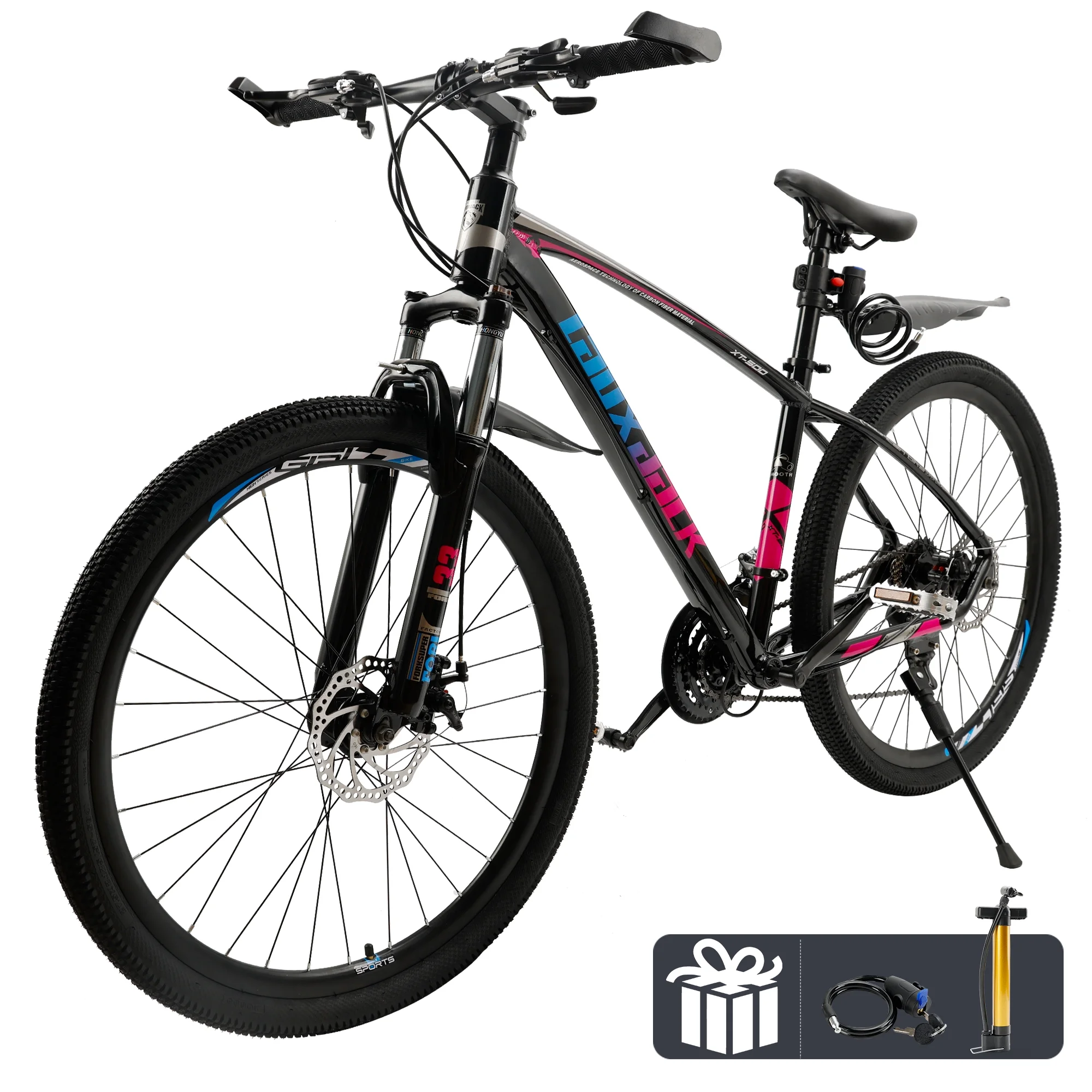 ARTUDATECH Full Suspension Mens Mountain Bike, Shimano 21 Speed, 27.5 inch Wheel, Dual Disc Brake Bike for Men Womens Adult Bicycle - Womvr