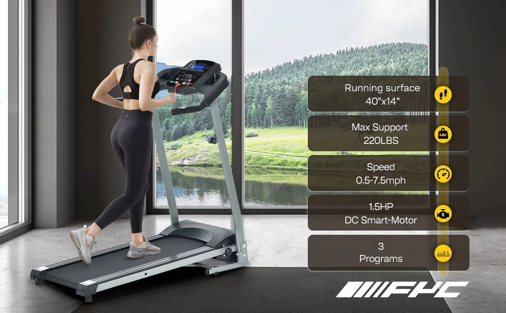 Treadmill Foldable Treadmill for Home Electric Treadmill Workout Running Machine Treadmill with LCD Monitor for Home & Office & Gym - Womvr