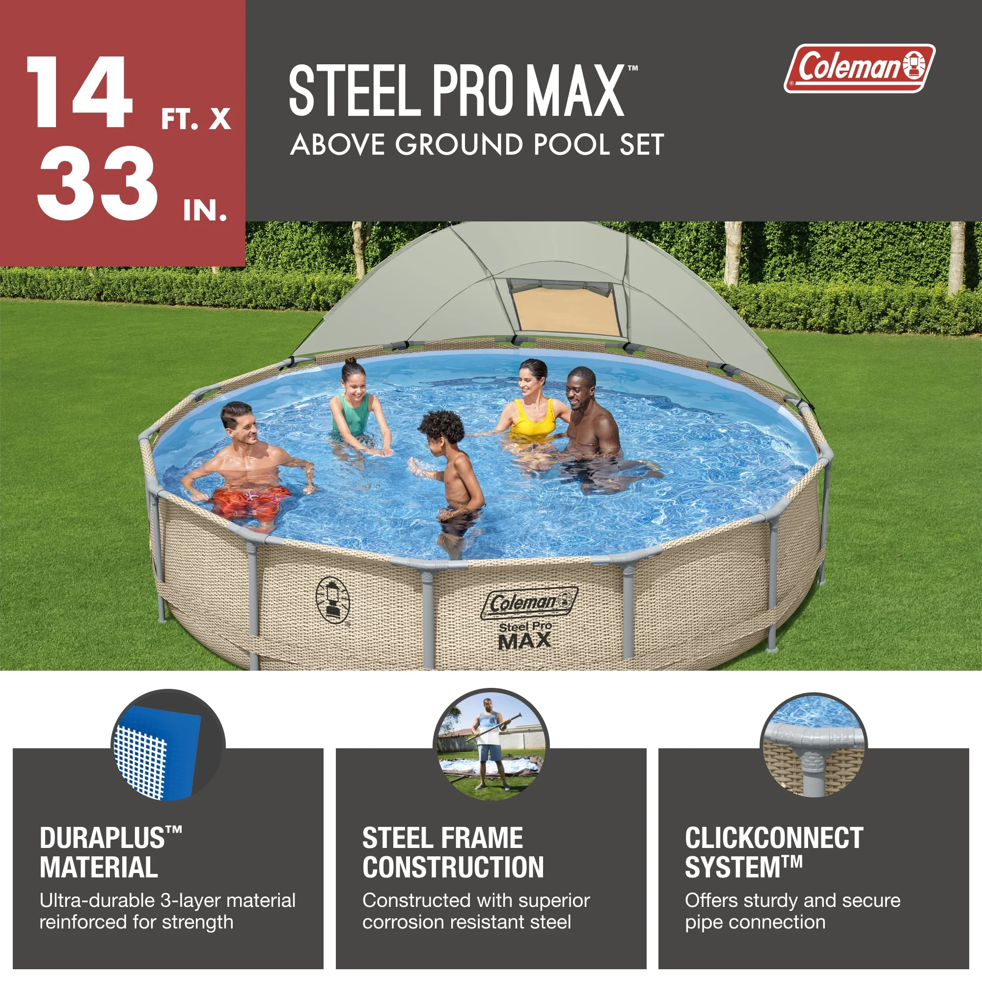Coleman Steel Pro Max 14' x 33
