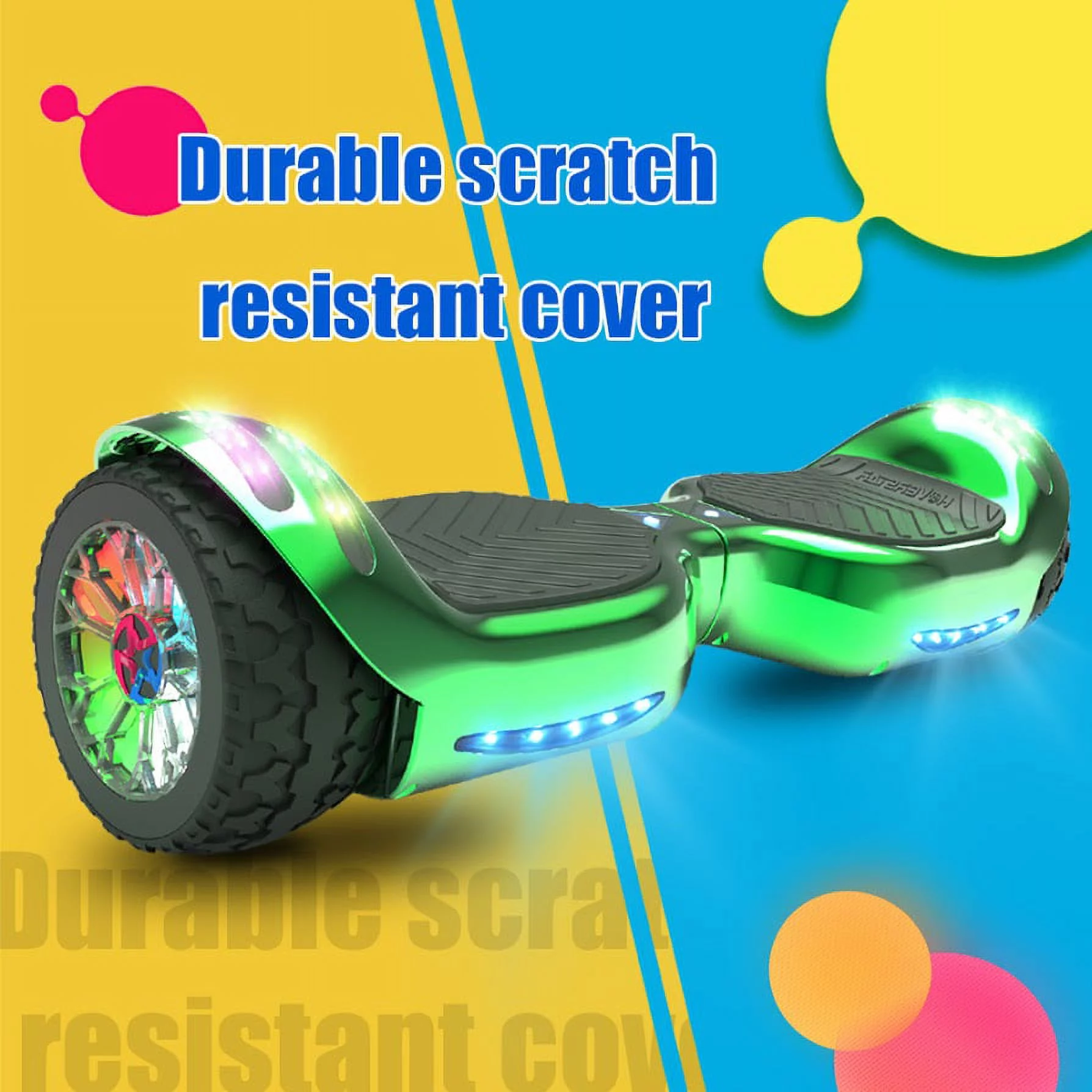 Hoverstar ul2272 Hoverboard All-Terrain LED Flash Wide All Terrian Wheel, Blue - Womvr