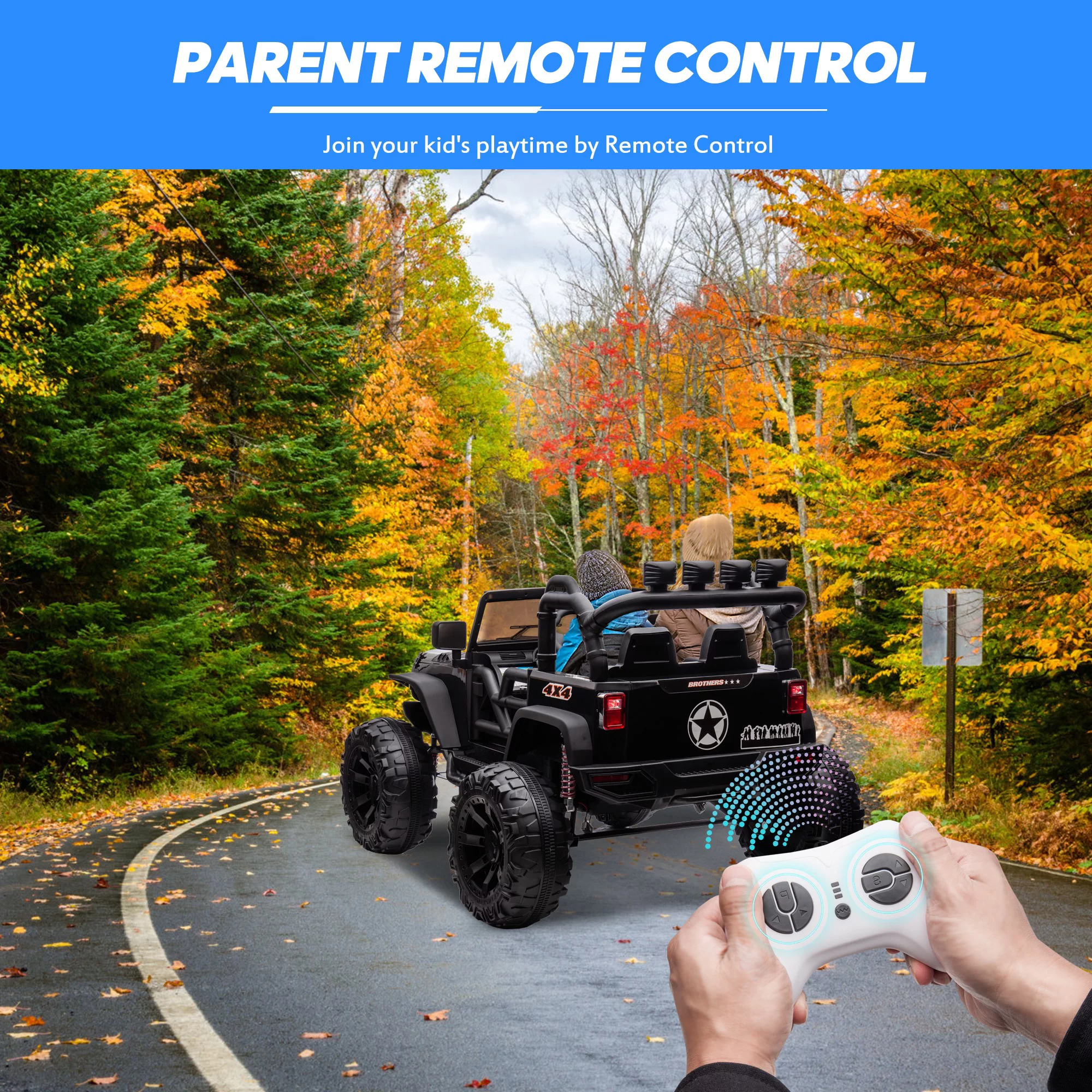 Outfunny 24V Kids Ride on Truck, 2-Seater Powered Ride on Toy Car with Remote - Womvr