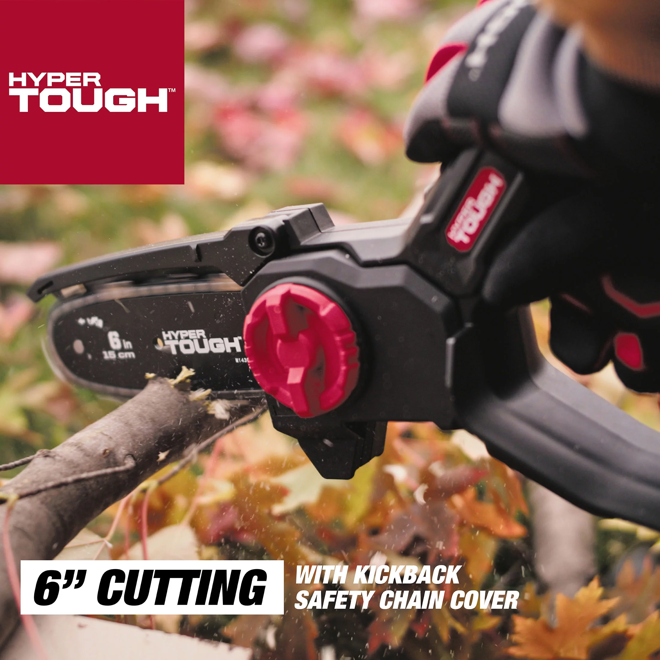 Hyper Tough 20-Volt 6-inch Mini Chainsaw with Battery and Charger, HT13-401-003-03 - Womvr