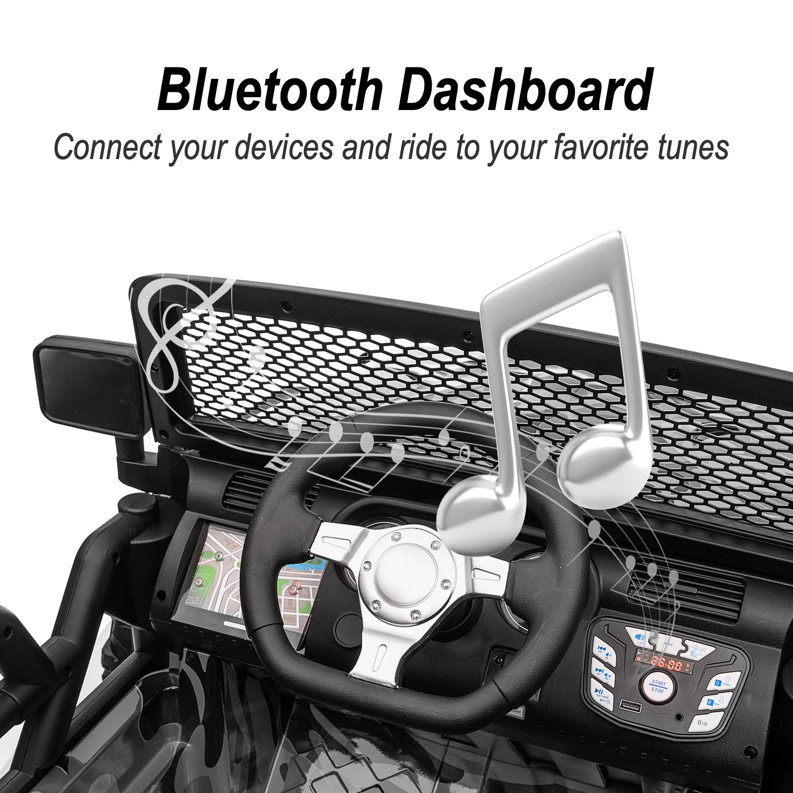 Hikiddo 24V Kids Ride on Truck, 2 Seater Powered Ride on Toy Car with Remote - Womvr