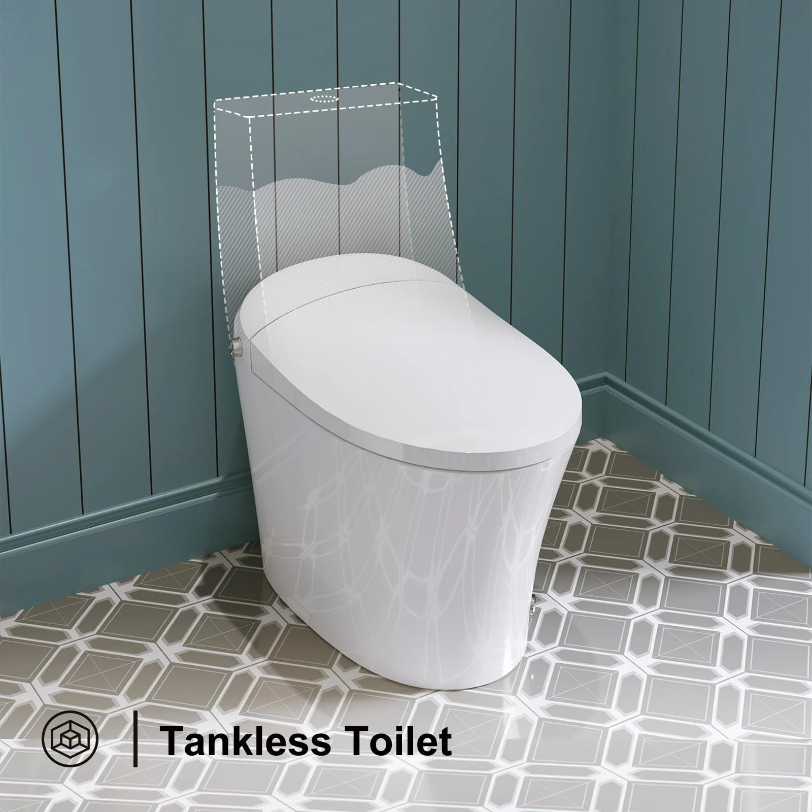 Horow Smart Toilet with Heated Seat, Automatic Power Flush Tankless,Ceramic One Piece Toilets for Bathroom - Womvr
