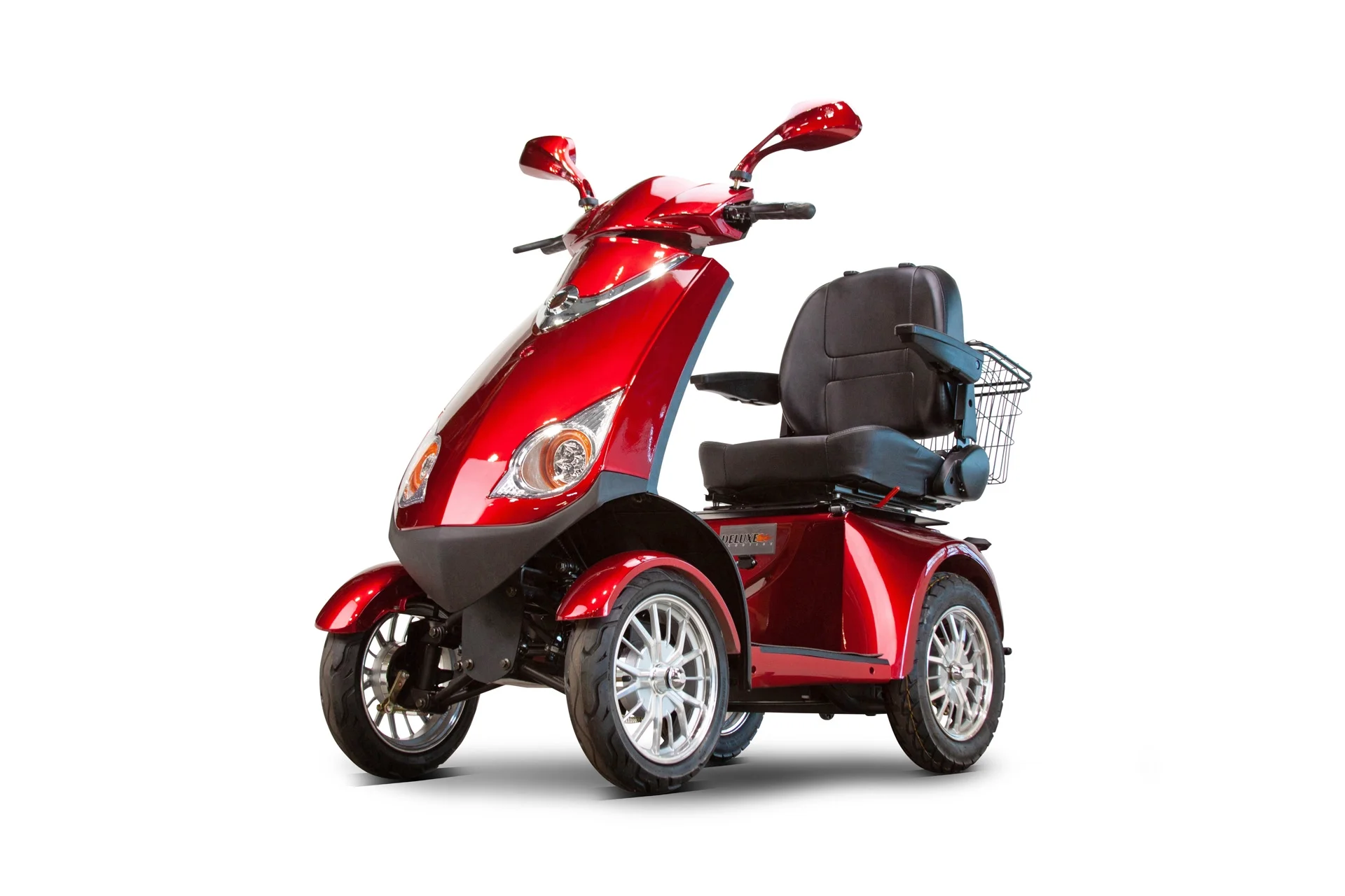 Deluxe Scooters 72+ Premium Mobility Scooter with 3-Year Warranty, 500 lbs Weight Capacity, Fully Assembled, Adjustable Captain's Seat, Long Range RED… - Womvr