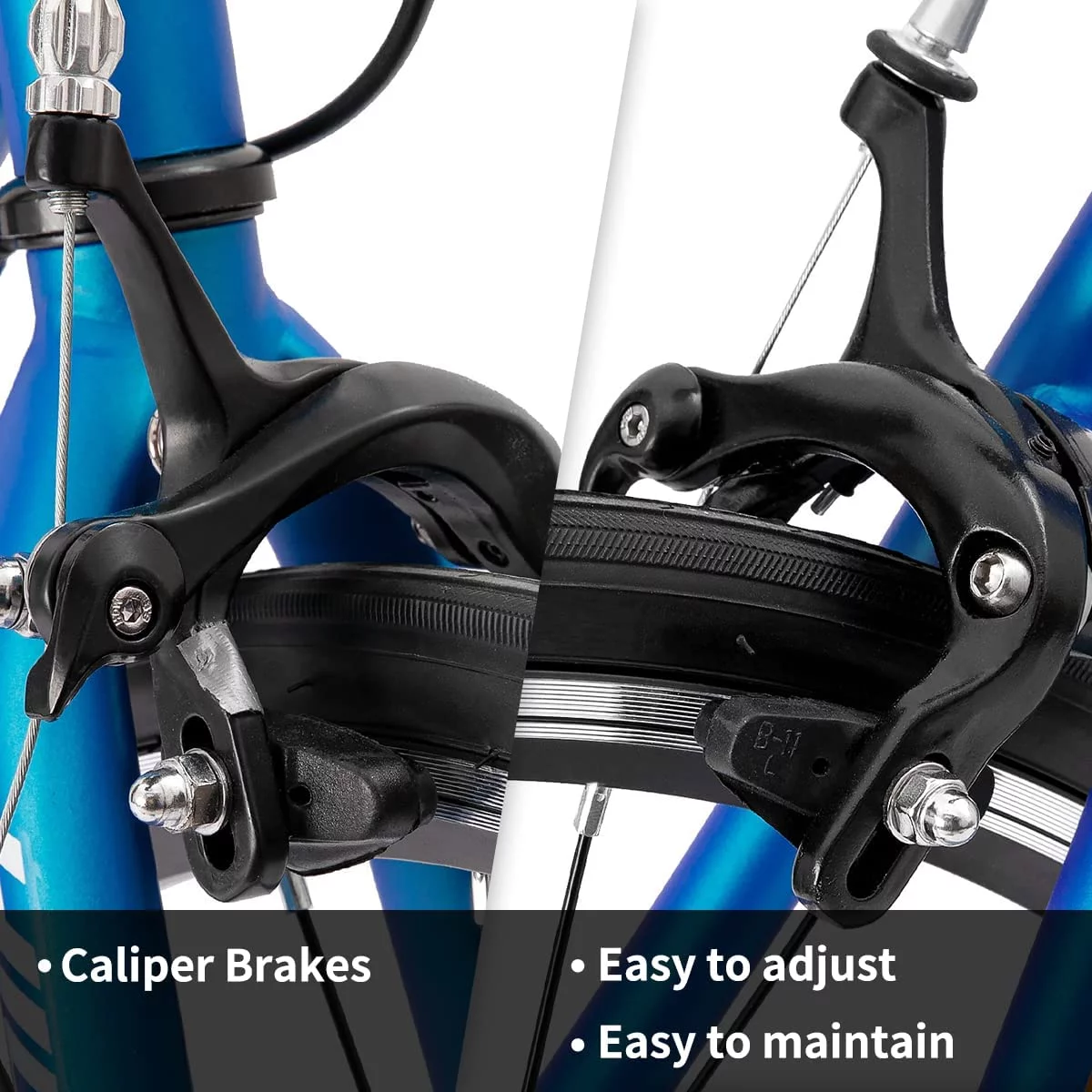 Hiland Road Bike Hybrid Bike Aluminum Frame 700C 14 speeds with V-Brakes - Womvr