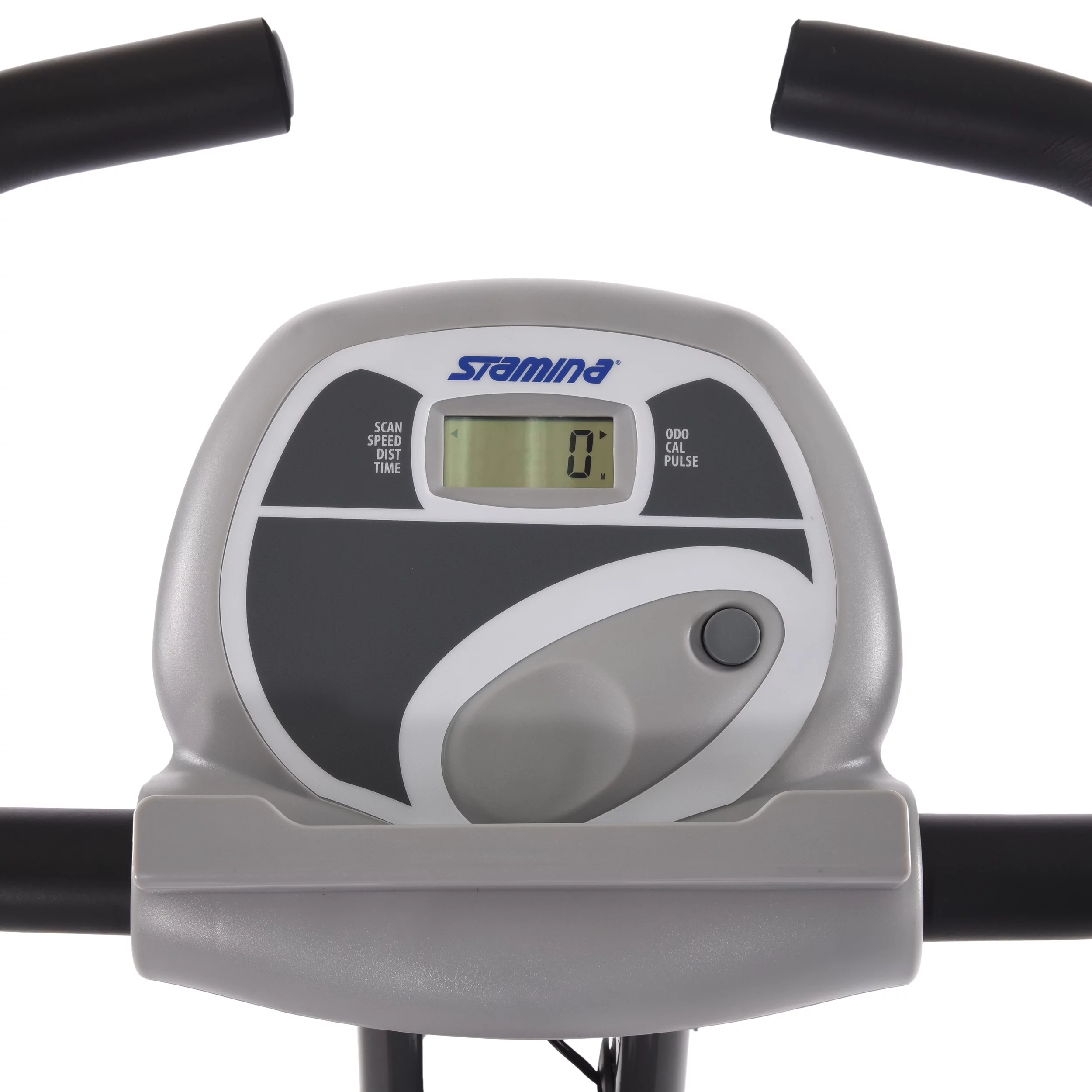 Stamina Folding Cardio Upright Exercise Bike with Heart Rate Sensors and Extra Wide Padded Seat - Womvr