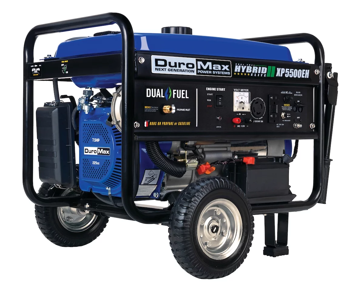 DuroMax XP5500EH 5500-Watt Electric Start Dual Fuel Hybrid Portable Generator - Womvr