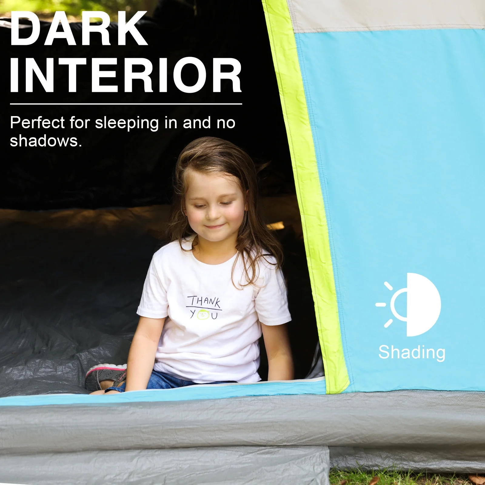 EVER ADVANCED 6 Person Blackout Camping Tent, Instant Family Cabin Tents with Rainfly, 60s Quick Setup, Water-Resistant, Blue - Womvr