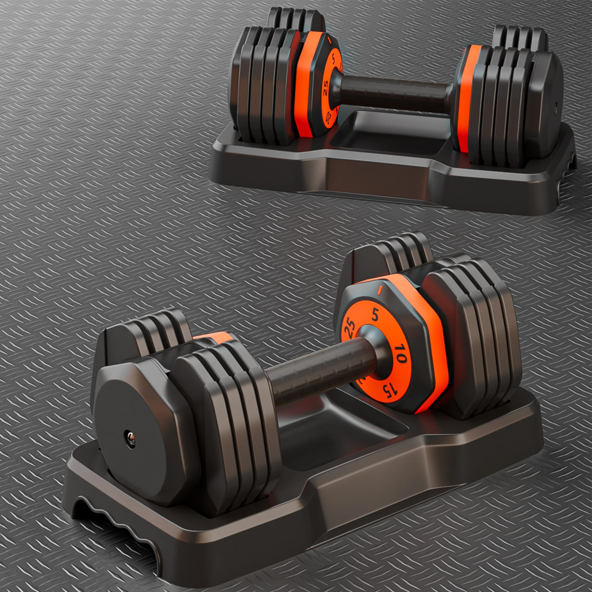 5-in-1 Adjustable Single Dumbbell - 25 LB, Complete with Anti-Slip Metal Handle for Full Body Home Gym Workouts - Ideal Adjustable Dumbbell Set for Your Weight Selection Needs