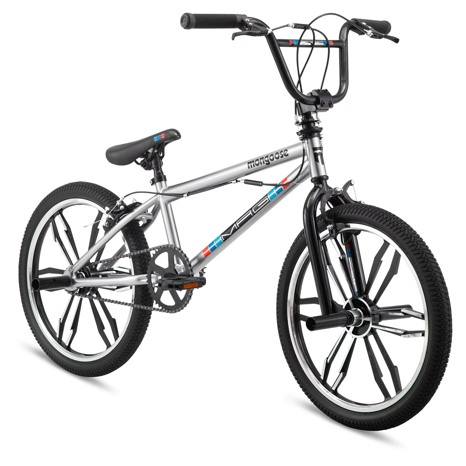 Mongoose Mongoose Grid Mag BMX Freestyle Bike, 20-Inch Wheels, Single Speed, Silver - Womvr