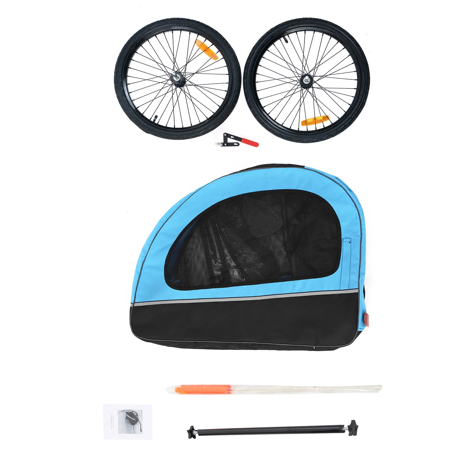 MOJAY Foldable Dog Bike Trailer with Rear Entrance for Small and Medium Pets Under 88 lbs, Outdoor Bike Trailer, Green - Womvr