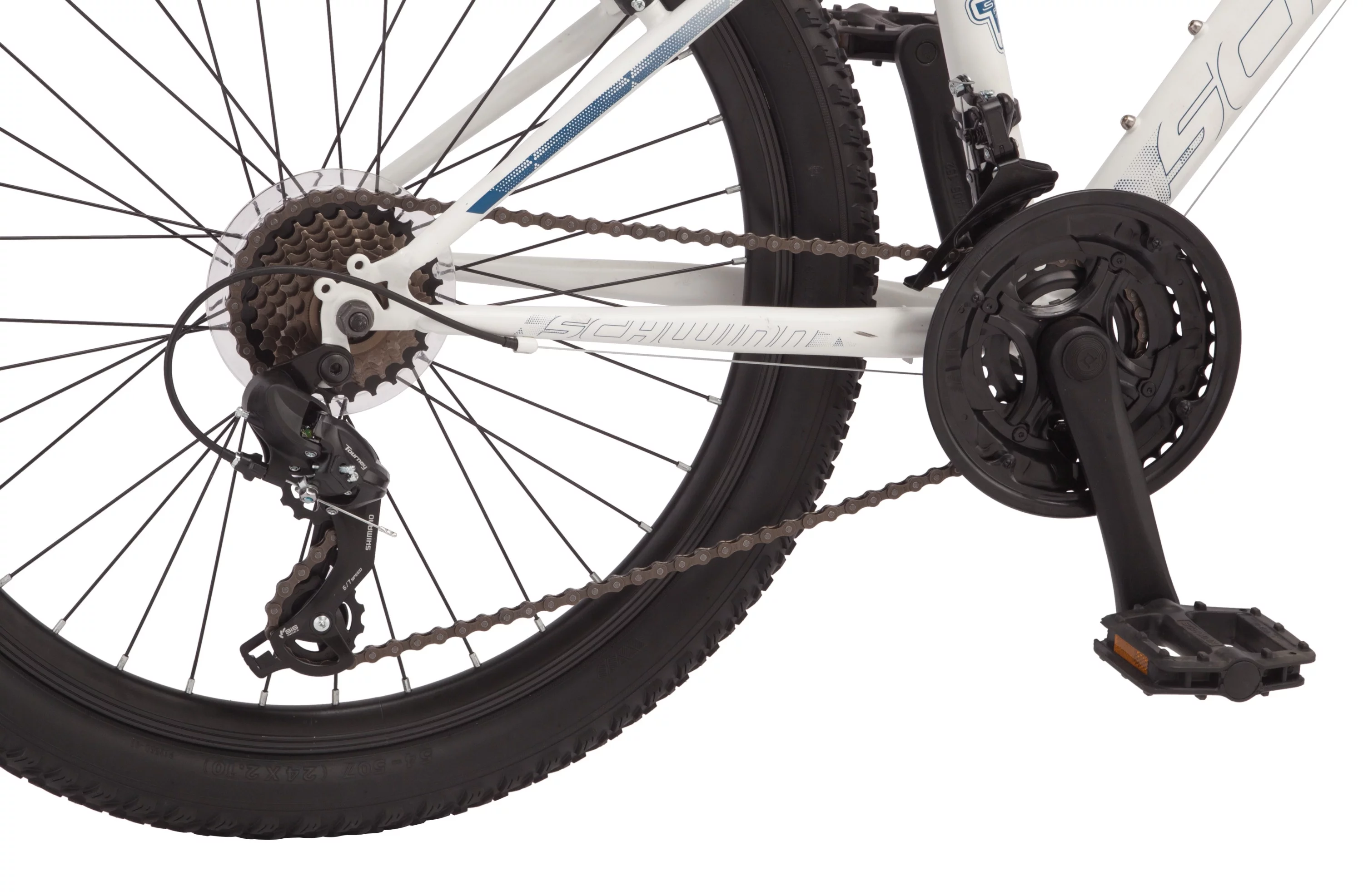 Schwinn Sidewinder Mountain Bike, 24-inch Wheels, 21 Speeds, Black / Teal - Womvr