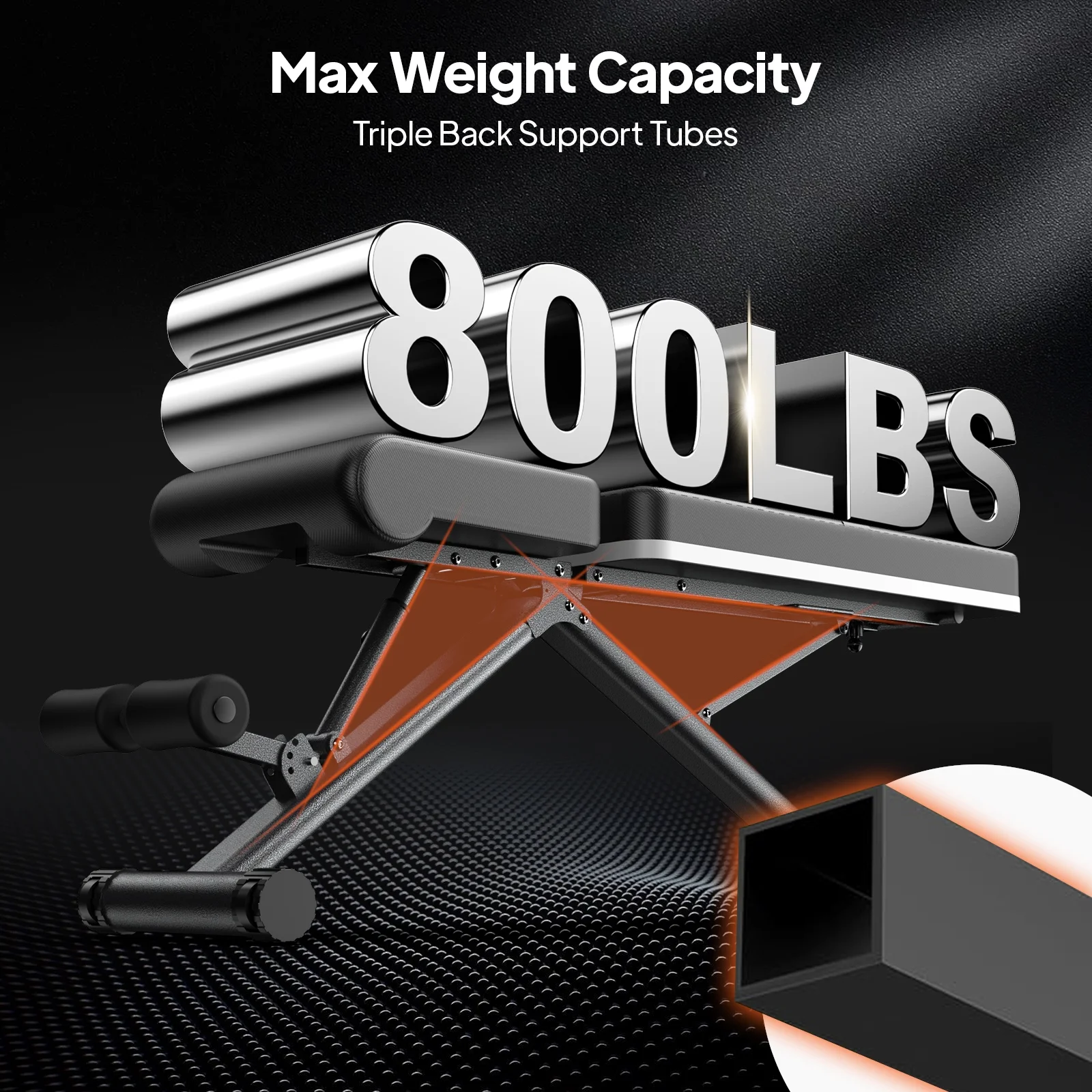 Pooboo Sturdy Foldable Weight Bench Adjustable Incline Strength Training Bench for Full Body Workout Home Gym 800lbs - Womvr