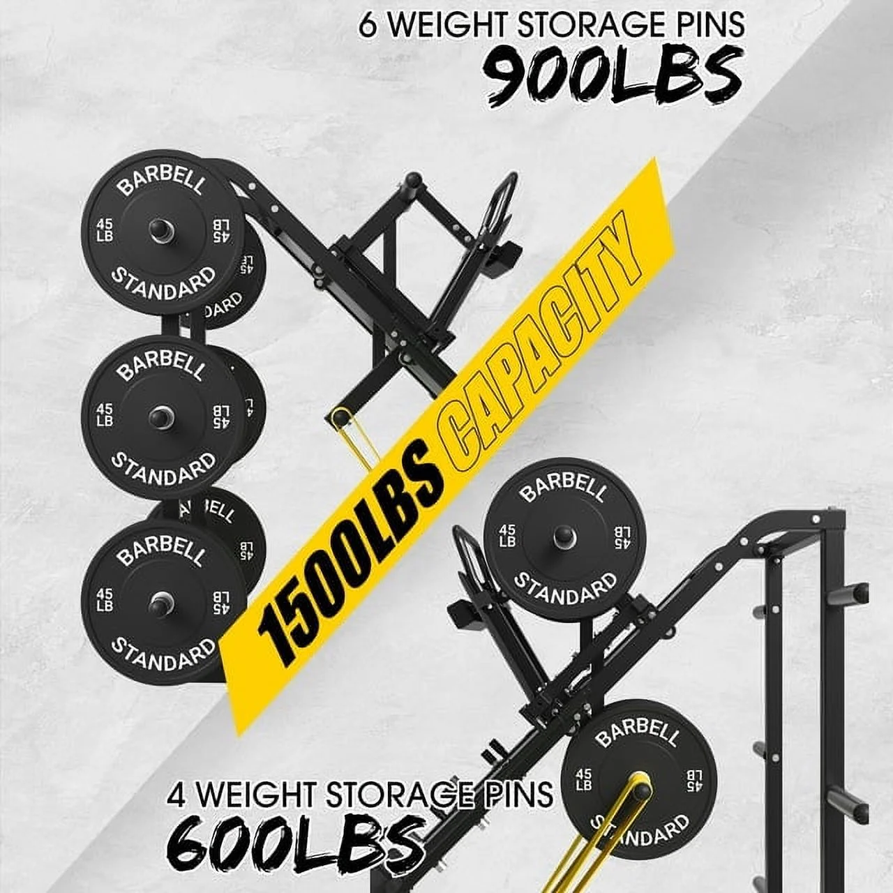 syedee Leg Press Machine with Calf Block, 1500LBS Weight Capacity Adjustable Leg Machine with Resistance Band Pegs and Plate Storages, Workout Equipment for Strength Training - Womvr