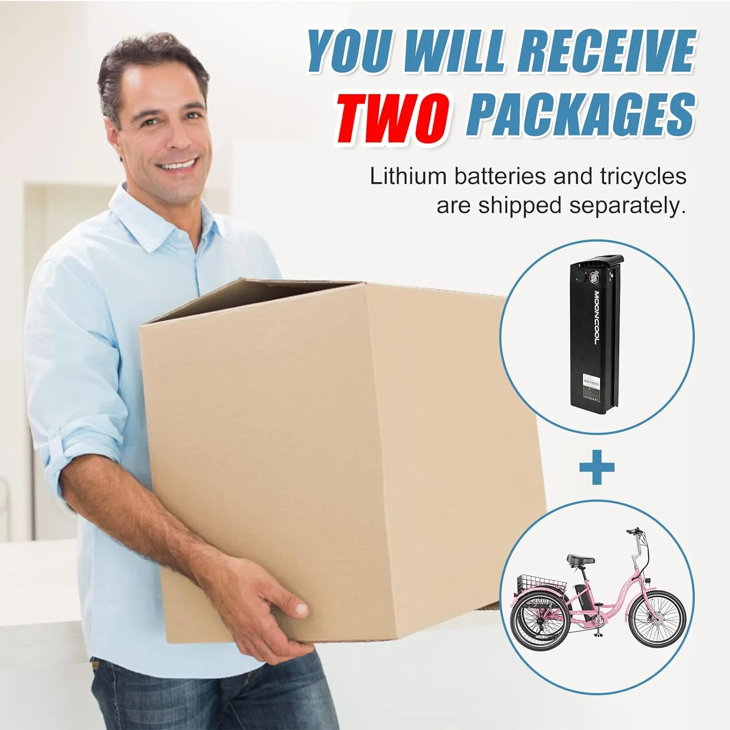 MOONCOOL Electric Tricycle, 350W 36V 24 Inches 7 Speeds 3 Wheels Electric Bikes for Adults, Motorized Electric Trike Three Wheel Electric Bicycle - Womvr