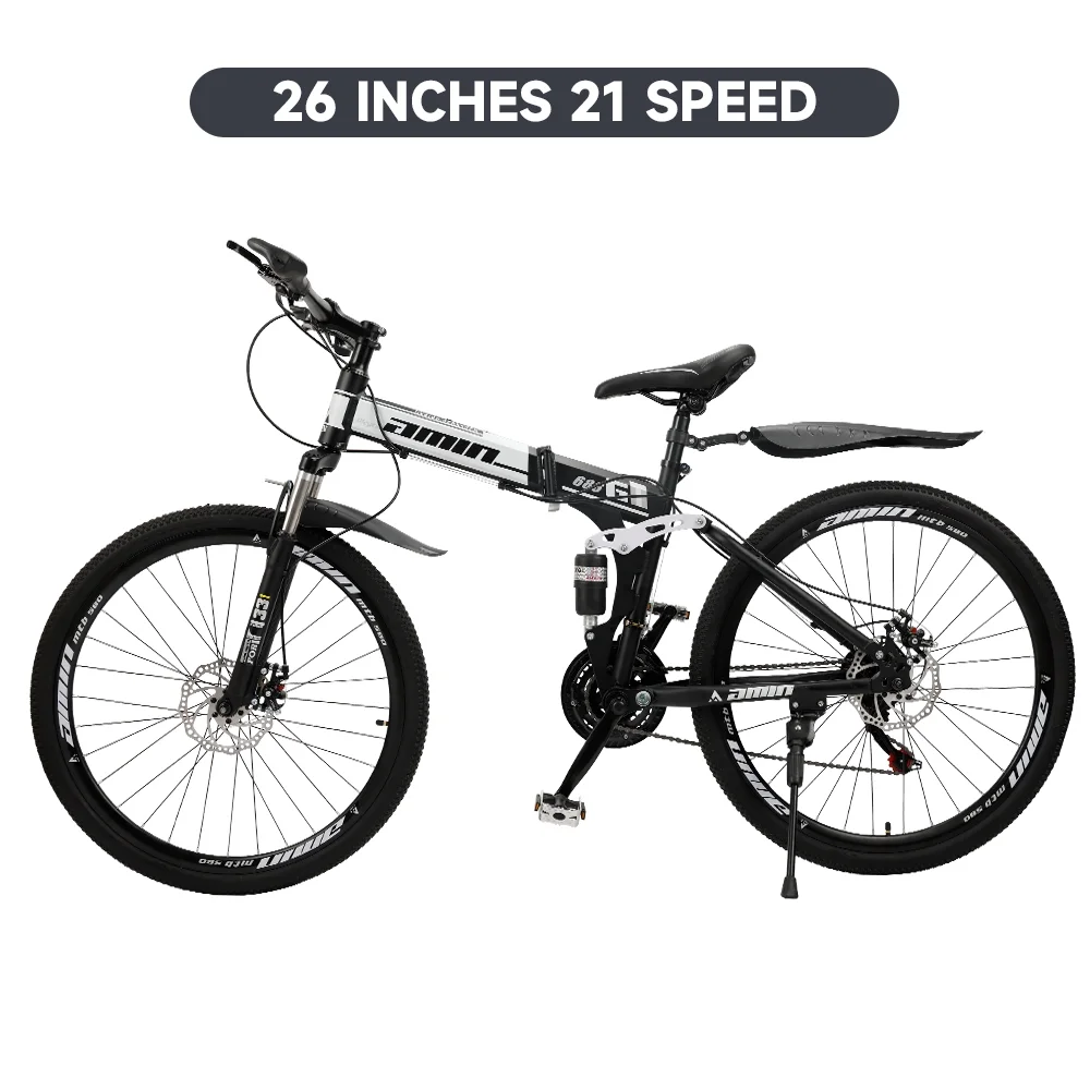 ARTUDATECH Full Suspension Mens Mountain Bike, Shimano 21 Speed, 26 Inch Wheel, Dual Disc Brake Bike for Men Womens Adult Bicycle - Womvr