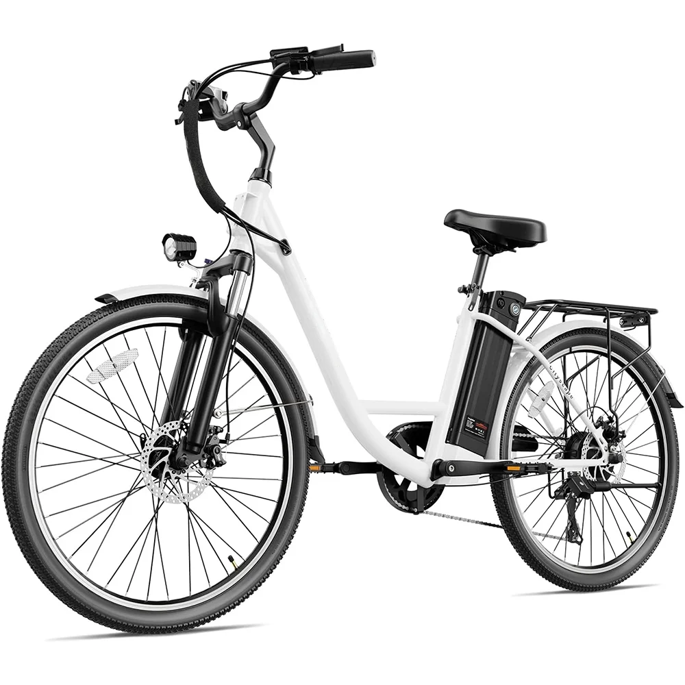 Yoloway Cityscape Electric Bike for Adults, 350W Electric Bike with 36V 10Ah Removable Battery, 26