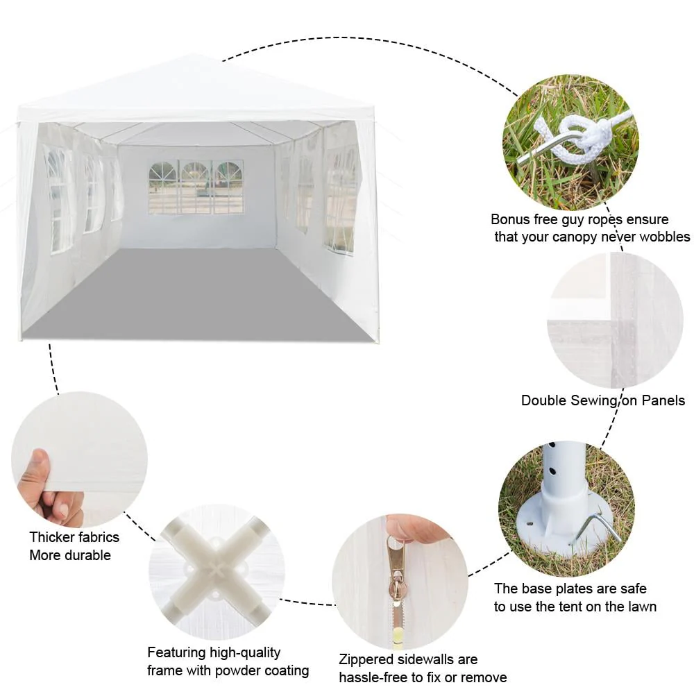 Ktaxon 10' X 30' Canopy Tent with 8 Side Walls for Party Wedding Camping and BBQ - Womvr