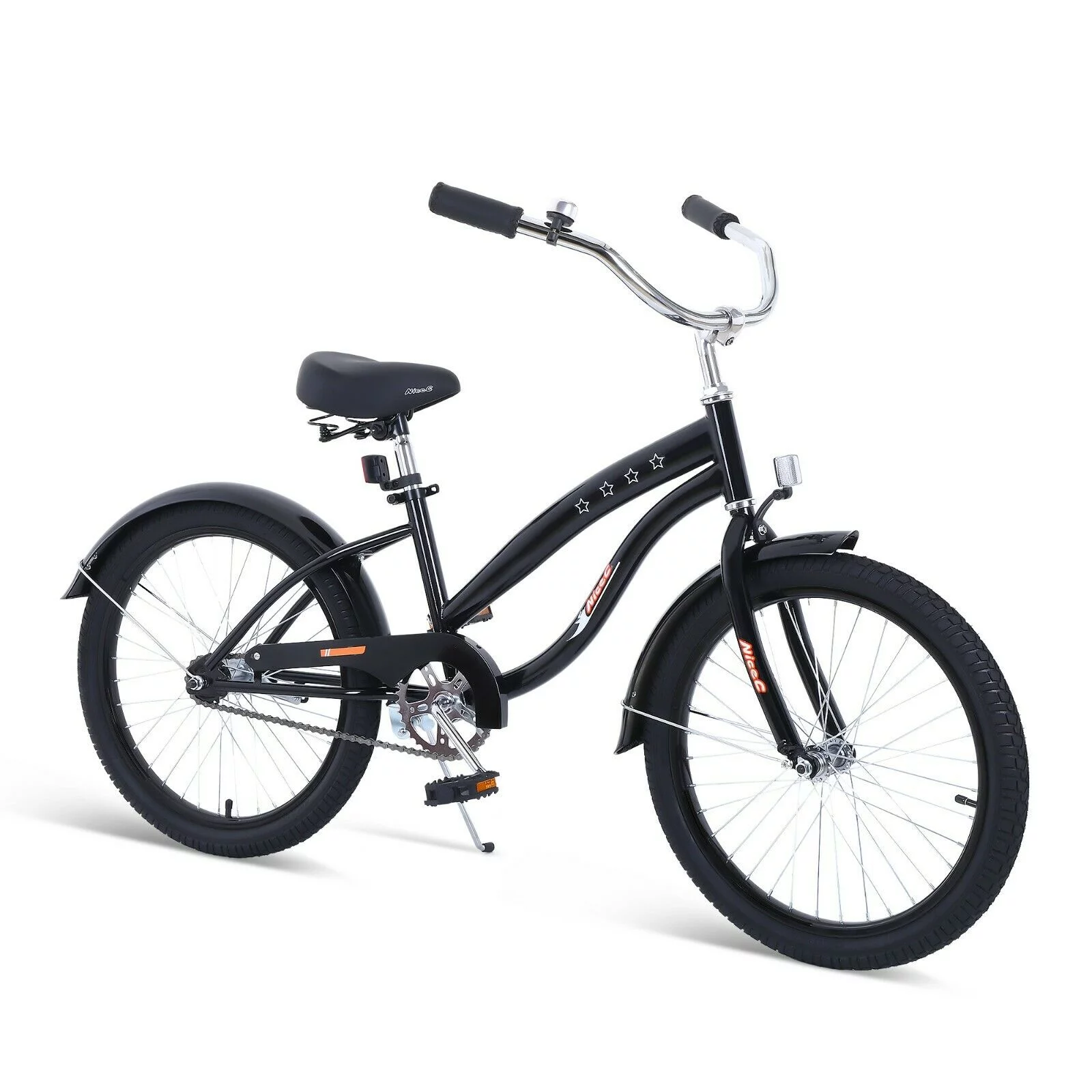 Nice C Kids Bike with Coaster Brake and Training Wheels, Boys Girls 12 14 16 18 20 inch (12 inch Black) - Womvr