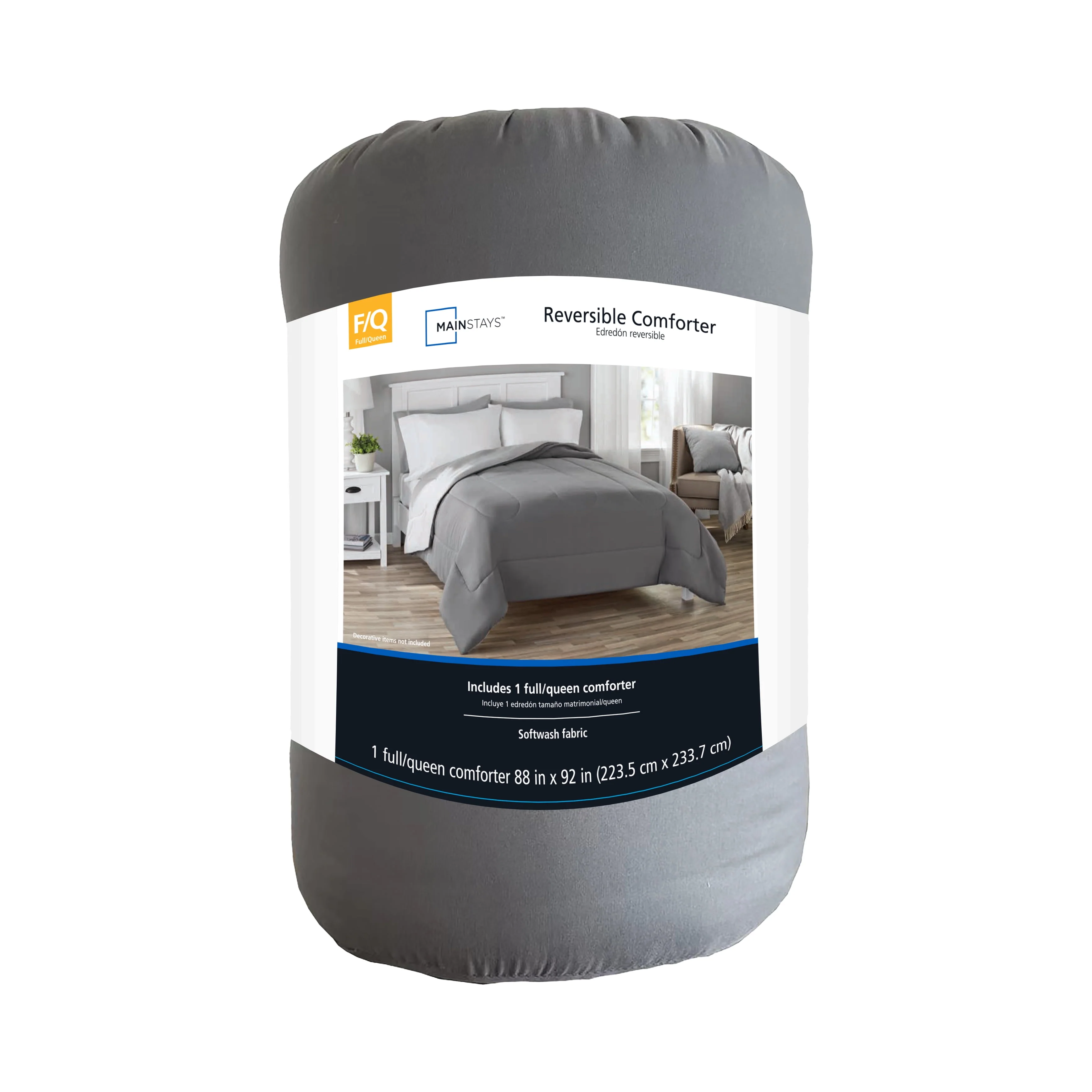 Mainstays Reversible Microfiber Comforter, Navy, Twin/Twin XL, Adult, Unisex - Womvr