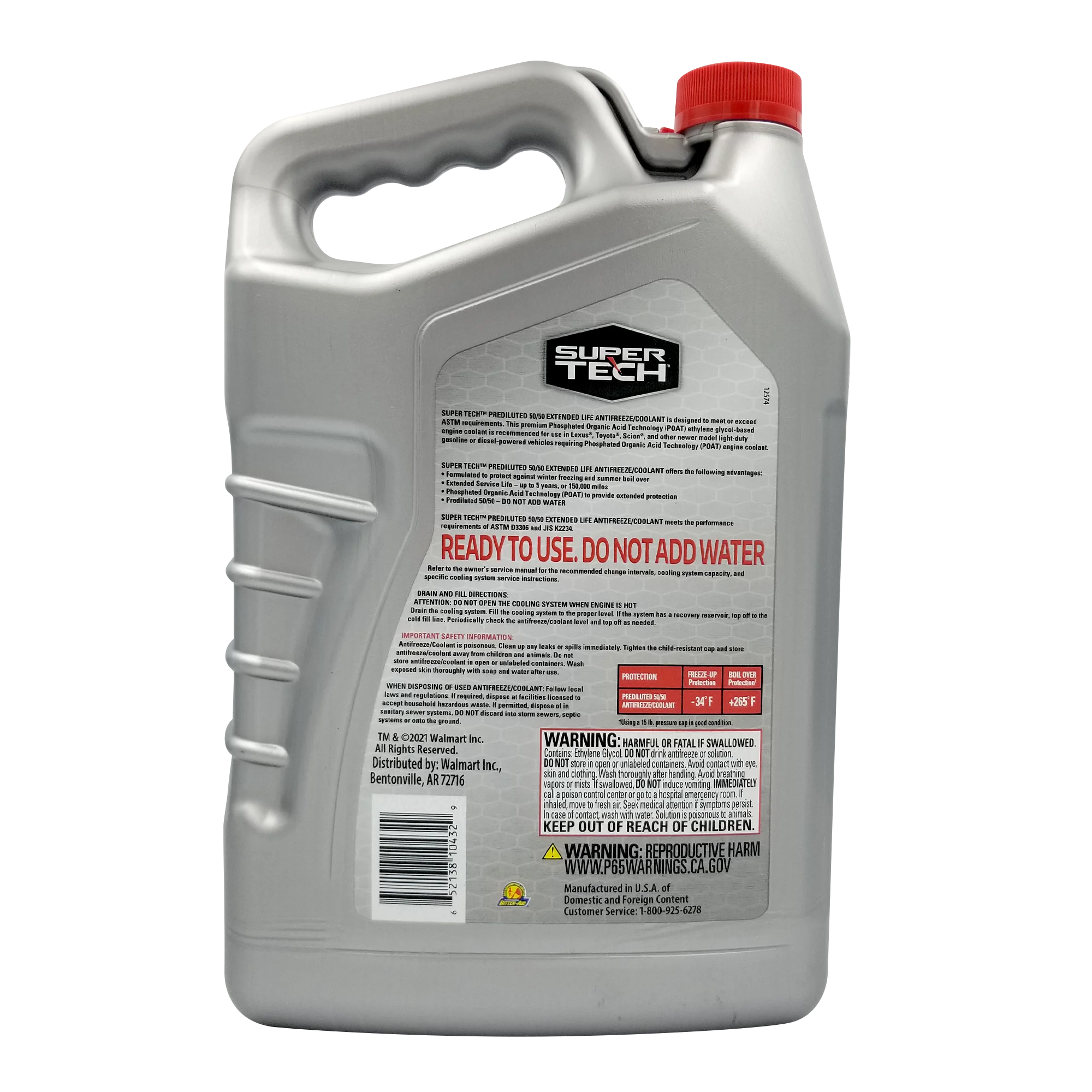 Super Tech OE Red Antifreeze Prediluted 50/50 - Womvr