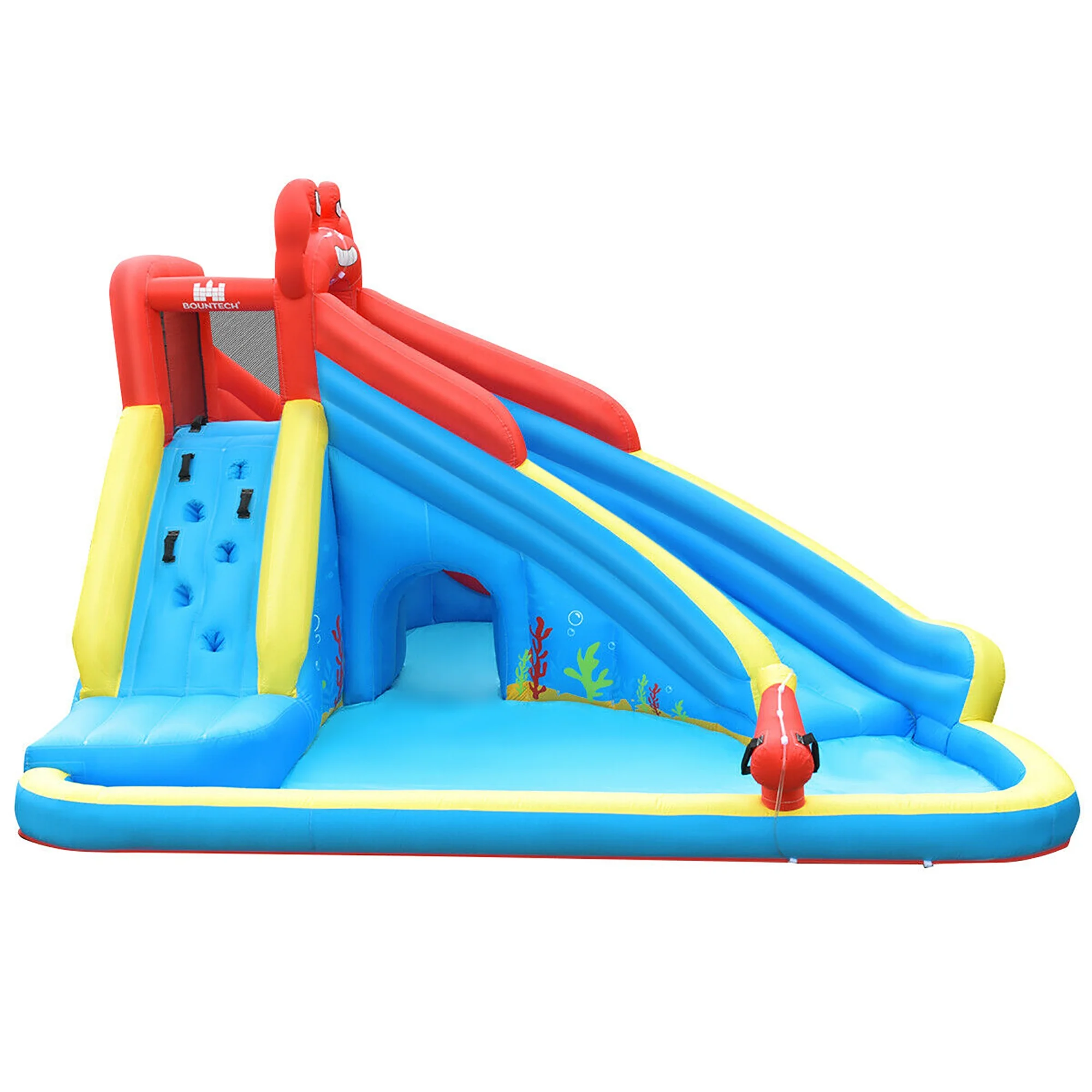 Costway Inflatable Water Slide Crab Dual Slide Bounce House Splash Pool with 950W Blower - Womvr