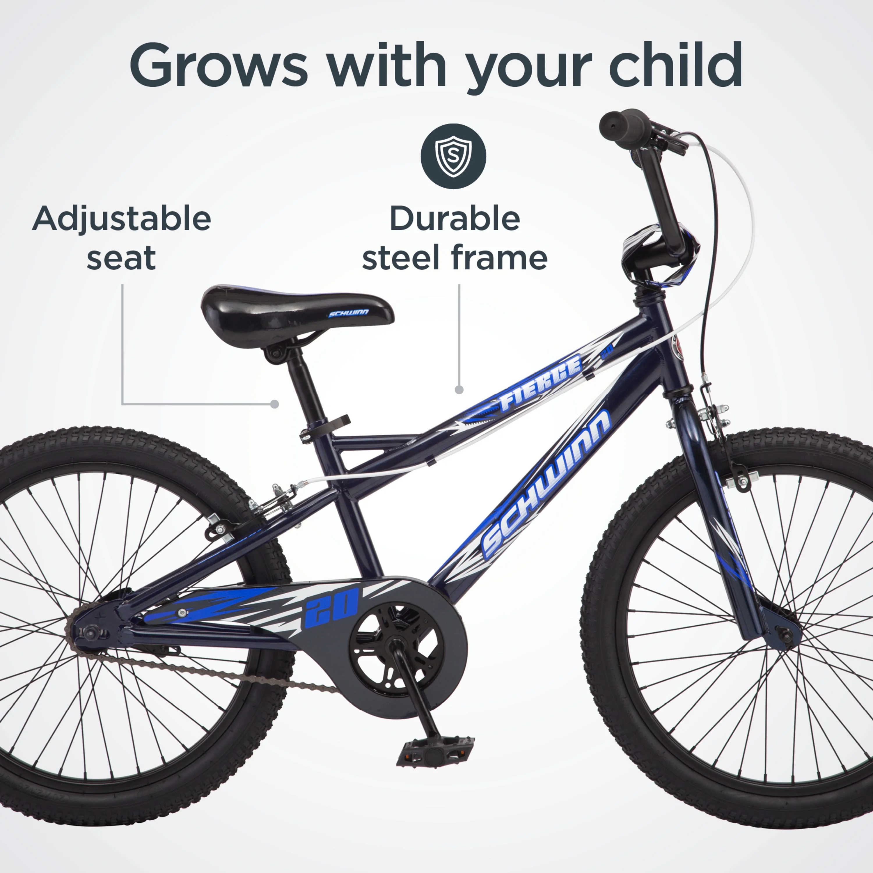 Schwinn Fierce Kids Bicycle, 20 in. Wheels, Boys, Ages 6 +, Blue - Womvr