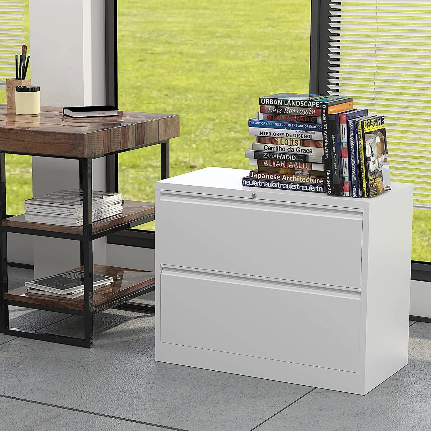SUPEER 4 Drawer File Cabinet , Metal Vertical File Storage Cabinet with Lock, Office Home Steel Vertical File Cabinet for A4 Letter /Legal Size, 14.96