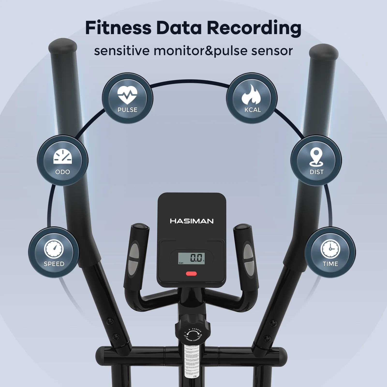 Pooboo Silent Magnetic Elliptical Bike Stationary Exercise Machine for Home Gym Cardio Workout 300lb - Womvr