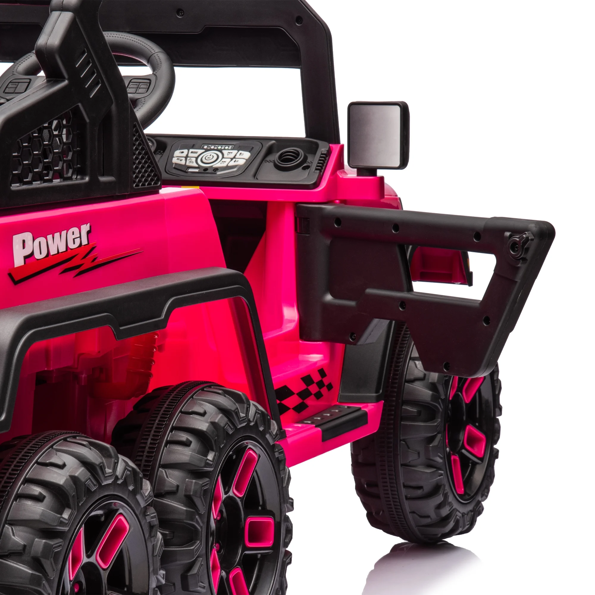 uhomepro 24V Ride on Car Large PickUp Truck Toys with Remote Control, Battery Powered Kid Car to Drive for Boy Girl, Pink - Womvr