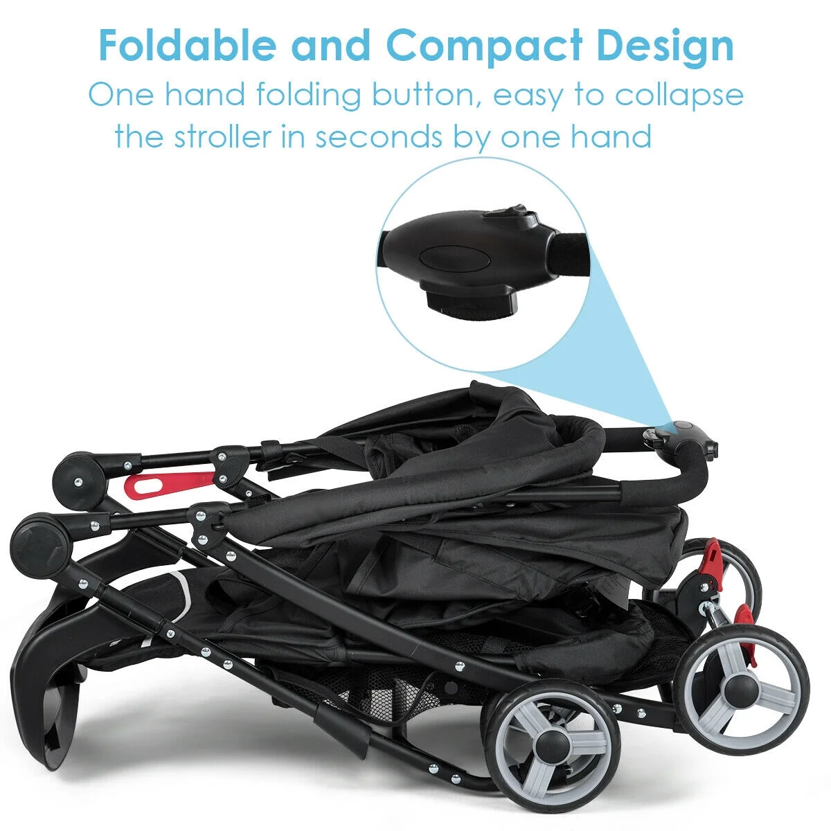 Costway Foldable Lightweight Baby Stroller Kids Travel Pushchair 5-Point Safety System Coffee - Womvr