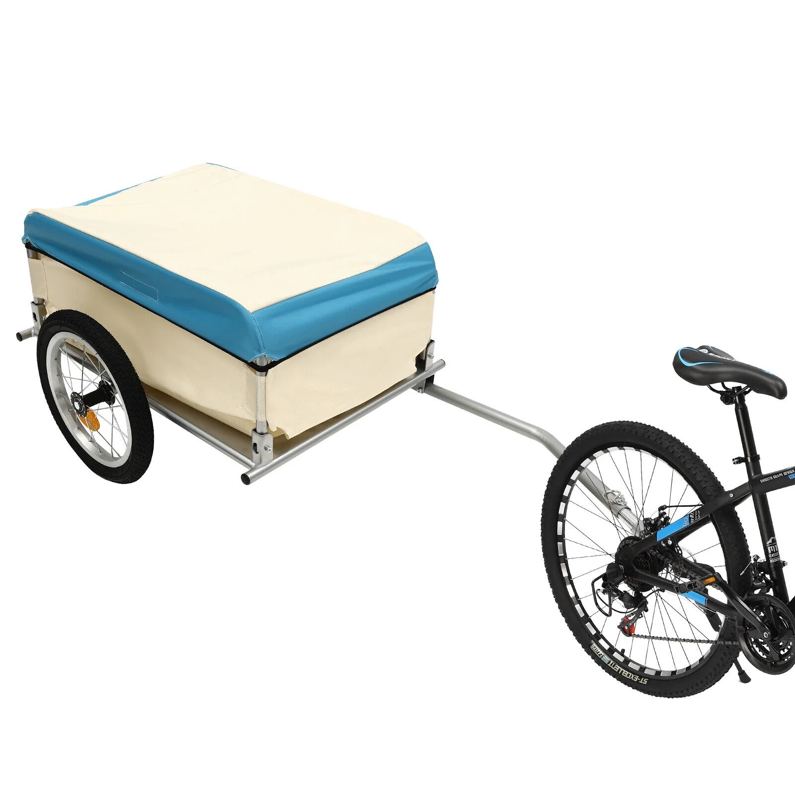 Bike Cargo Trailer with Universal Bicycle Coupler Foldable Bicycle Cart Wagon 50kg - Womvr