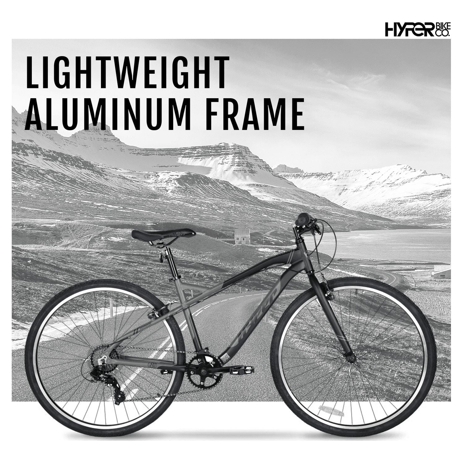 Hyper Bicycles 700c Urban Bike for Adults, Gray - Womvr