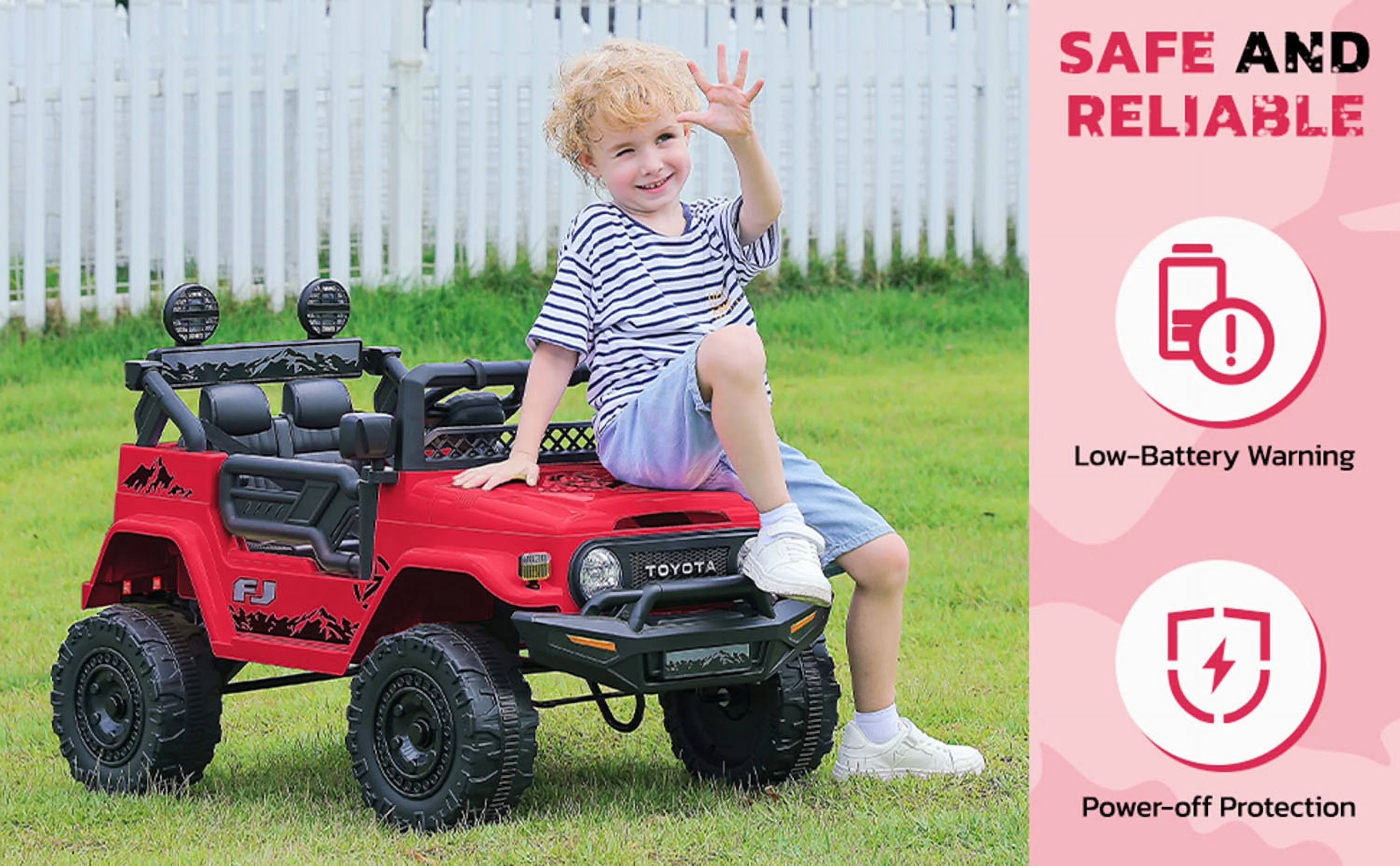 Toyota FJ Cruiser Ride on Car, 12V Powered Off-Road Toys for Kids w/ Remote,Spring Suspension,6 LED Lights,Camo Green - Womvr