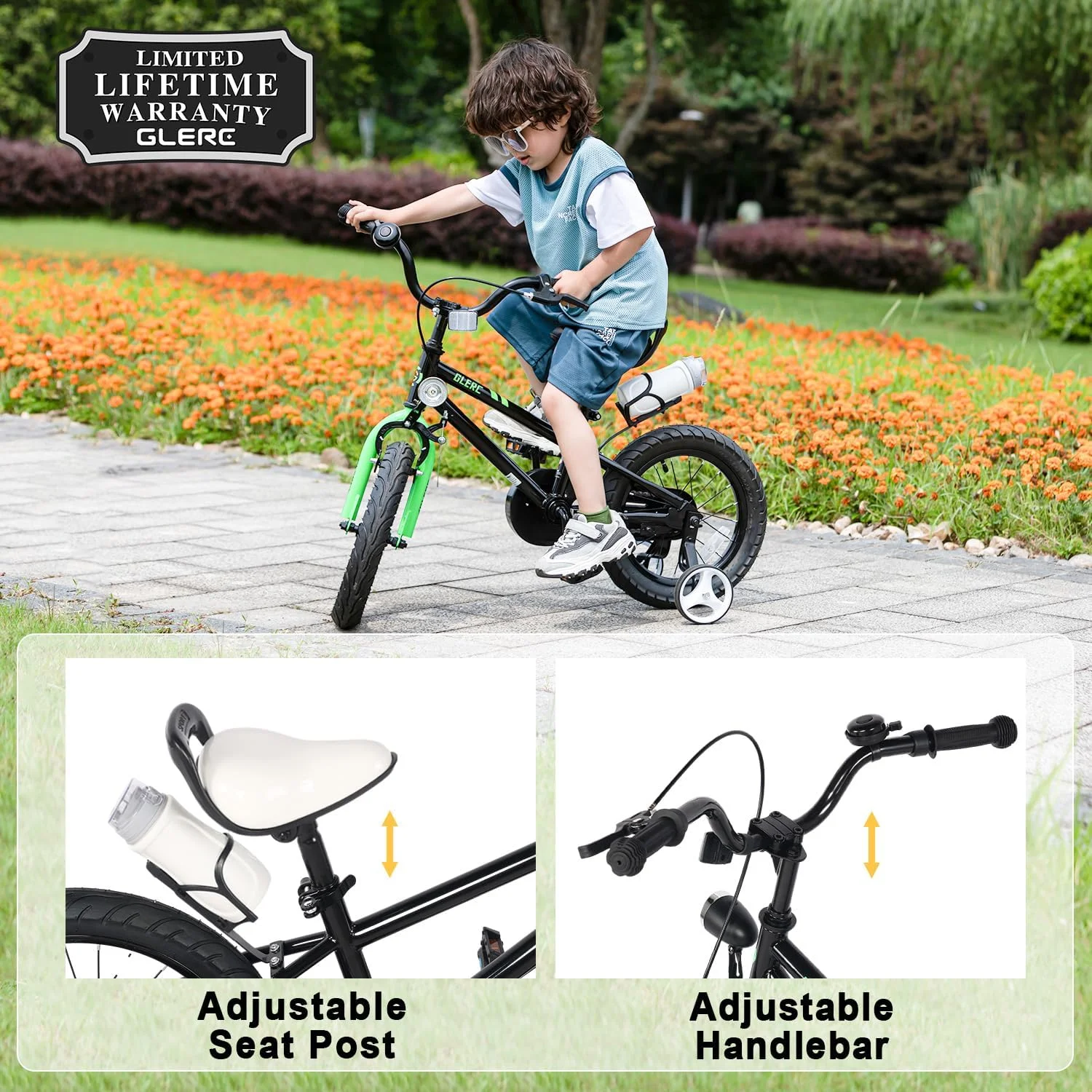 Glerc 12 inch Toddler and Kids Bike for 2-4 Years Old Boys & Girls, White - Womvr