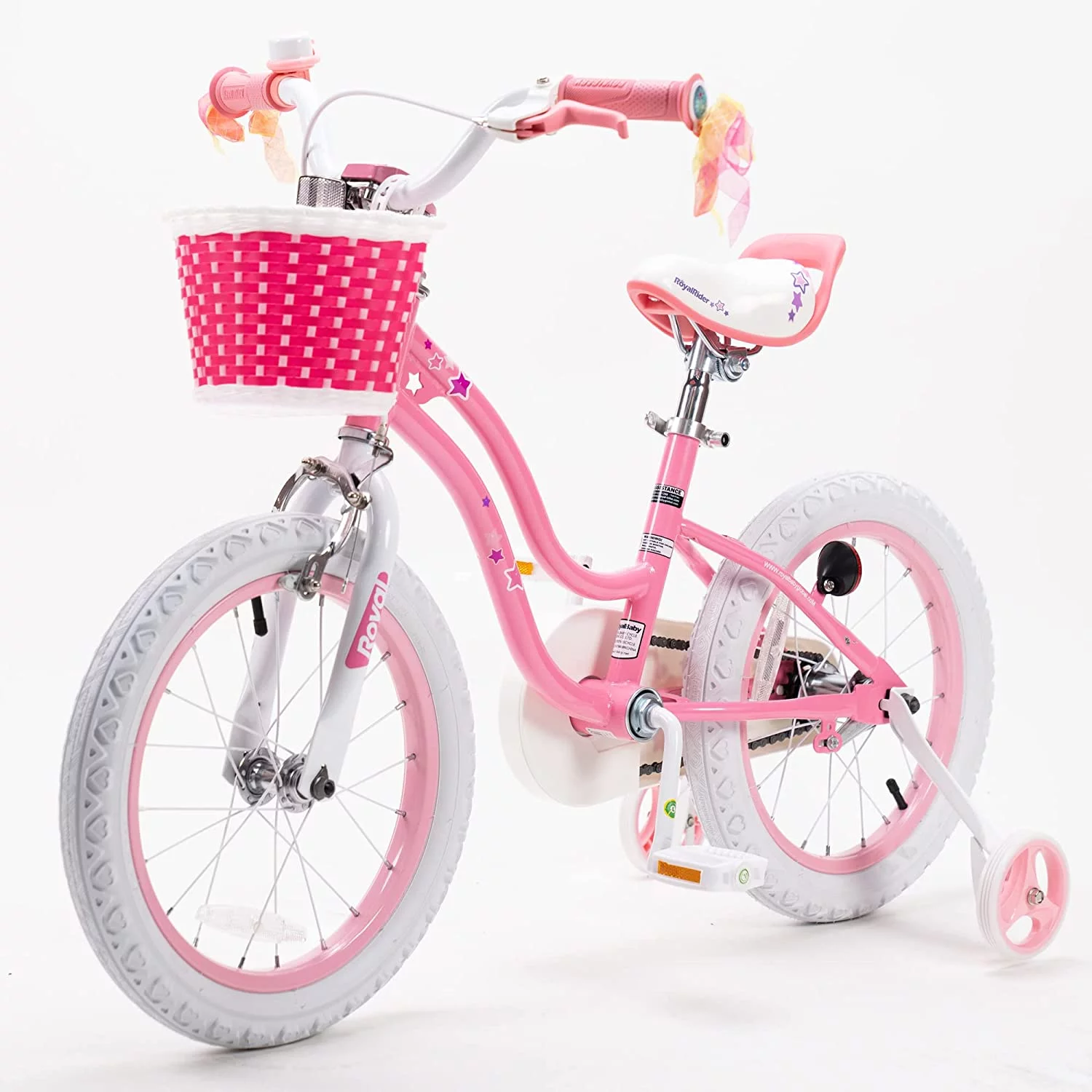 Royalbaby Girls Kids Bike Star girl 14 In Bicycle Basket Training Wheels Blue Child's Cycle - Womvr