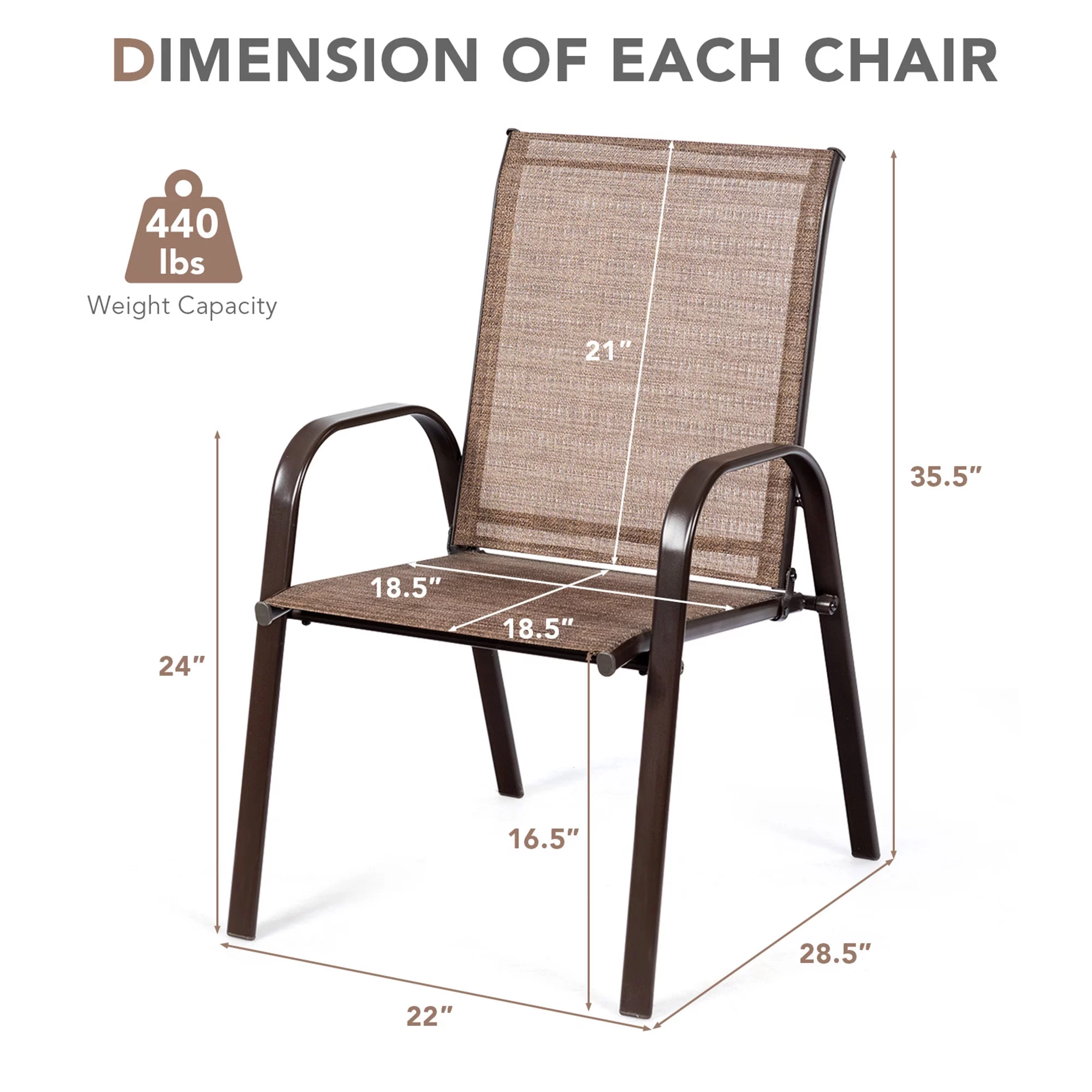 Gymax Set of 2 Patio Chairs Dining Chairs w/ Steel Frame Yard Outdoor Grey - Womvr