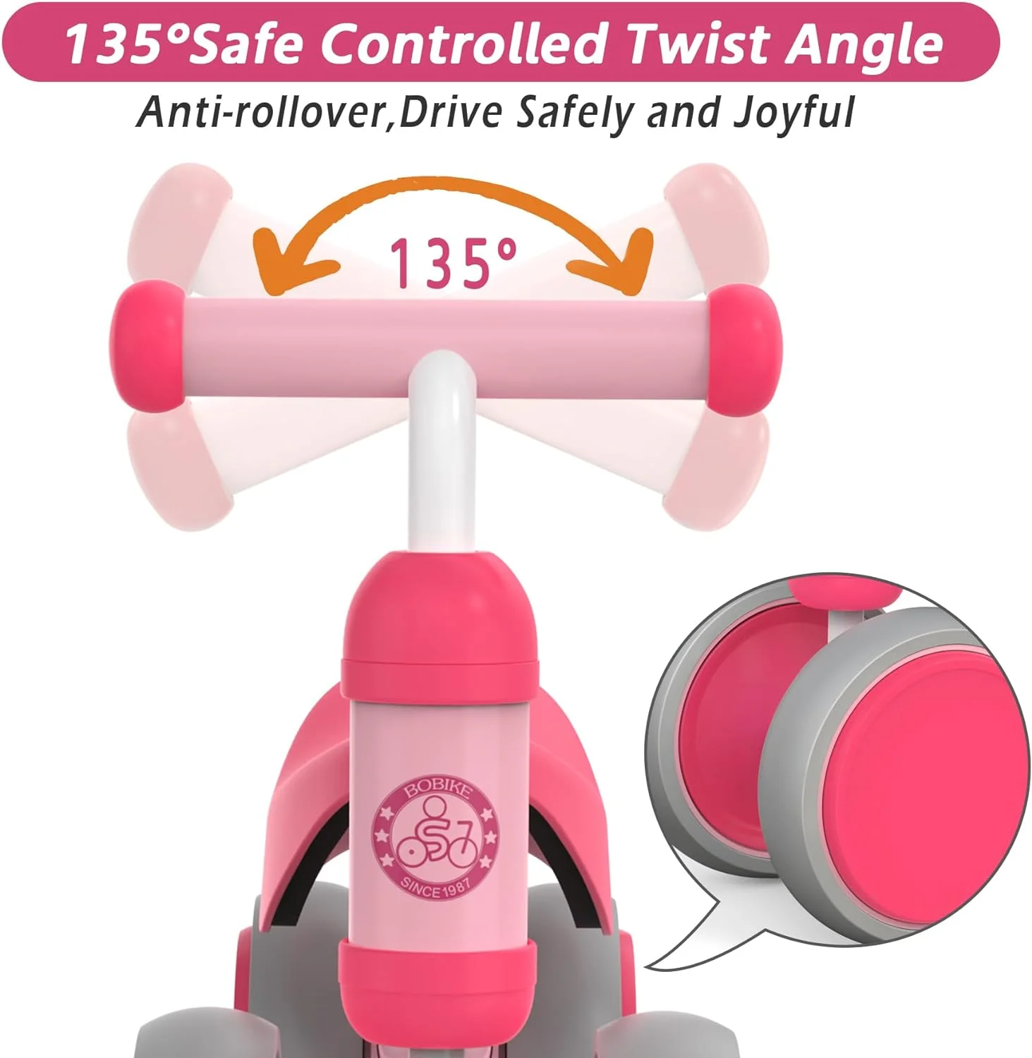 Bobike Baby Balance Bike Toys for 1 Year Old 10-24 Months Toddler Walker Bicycle Pink - Womvr