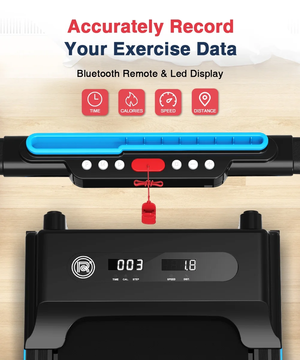 Redliro Folding Treadmills with Desk Adjustable Height 265LBS 2.25HP Walking Machine for Home Office - Womvr