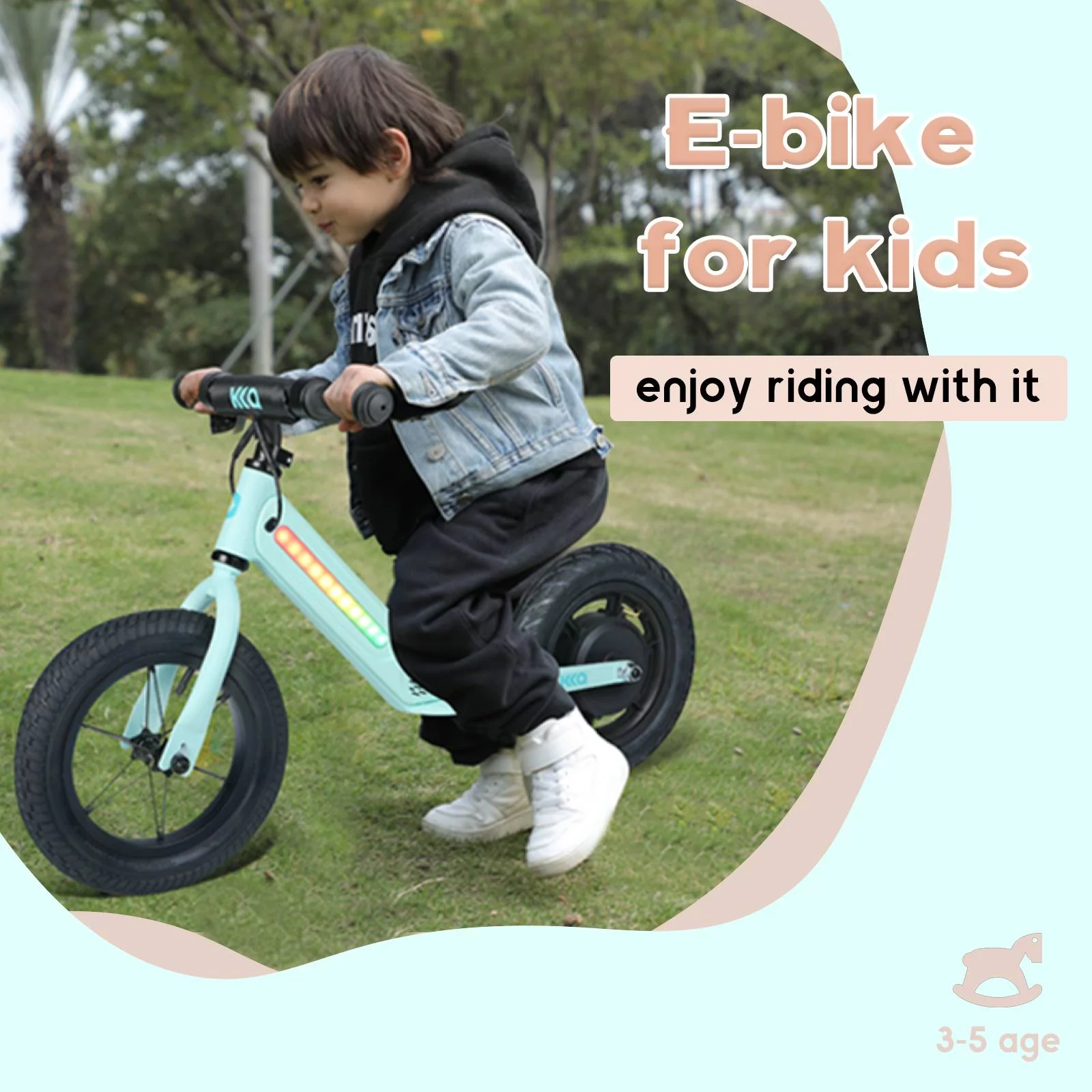 KKA Kids Electric Balance Bike B3, Kids Outdoor Toys Age 3-9, Electric Motorcycle for Kids Toddlers, Boy Toys, Girls & Boys Xmas Gifts - Womvr