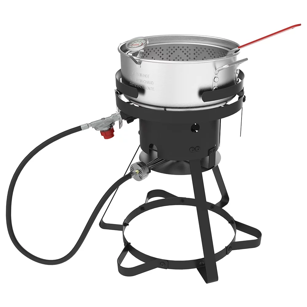 Nexgrill 18 Qt. Aluminum Fish Fryer w/ Double Basket, Perfect Outdoor Deep Fryer, Boiler, & Portable Cooker - Womvr