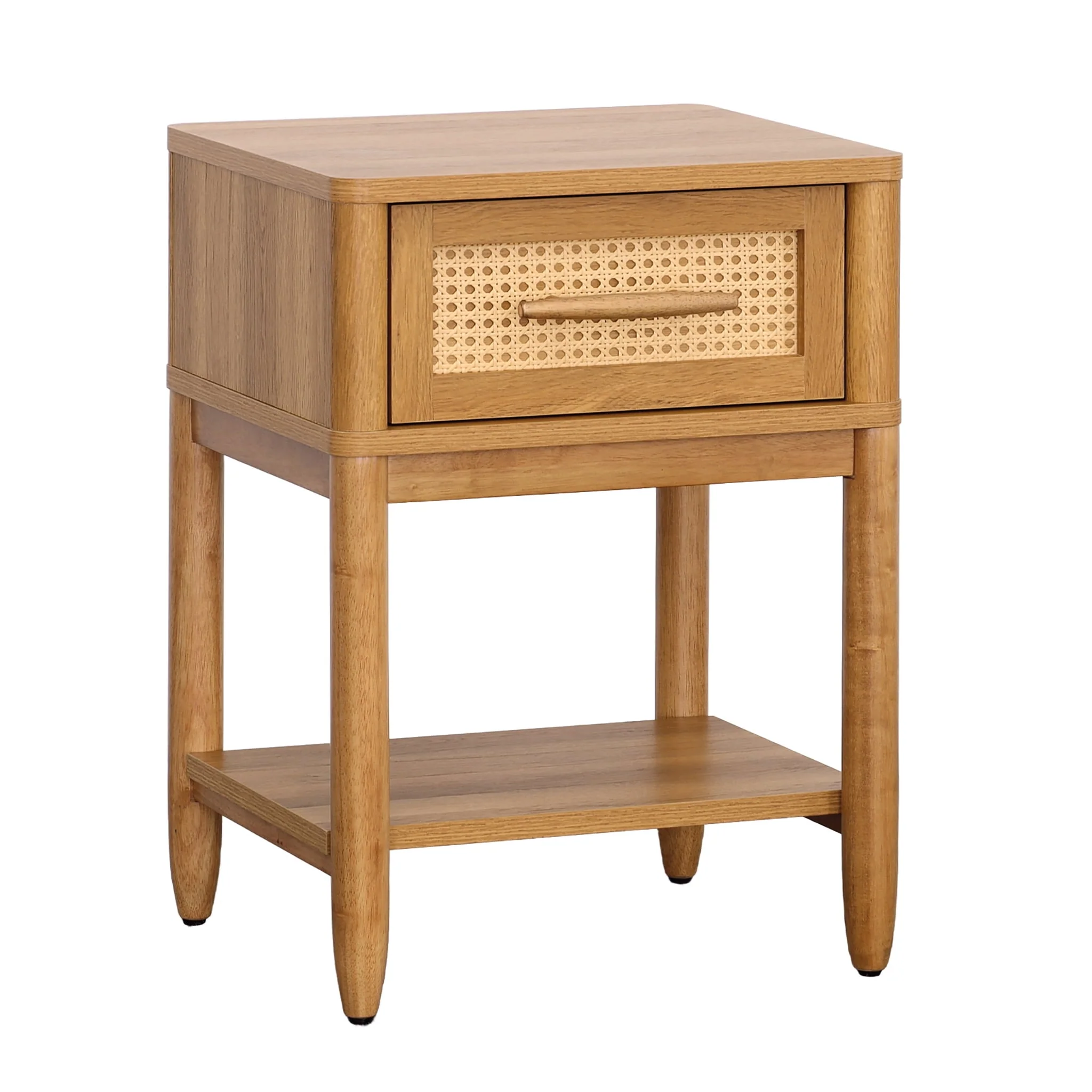 Better Homes & Gardens Springwood Caning Nightstand, Light Honey Finish - Womvr