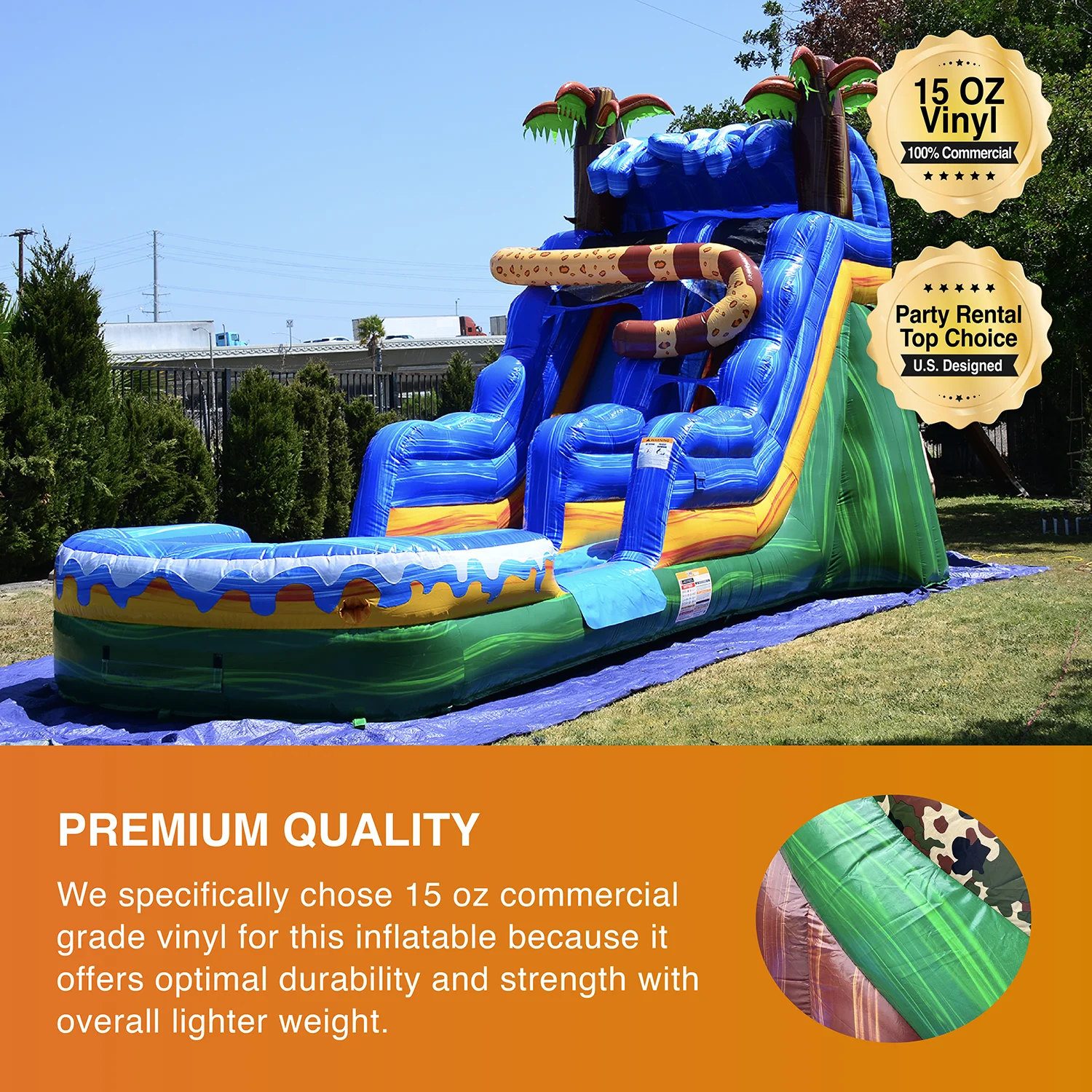 JumpOrange Commercial Grade Waterslide with Pool for Kids and Adults (with Blower), Jaguar - Womvr