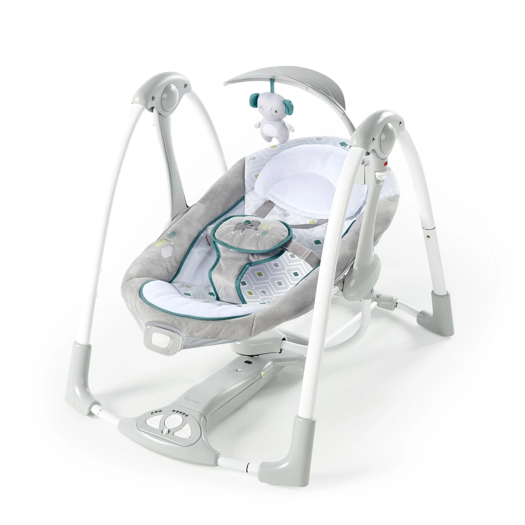 Ingenuity Convert Me 2-in-1 Portable Vibrating Baby Swing Nash, Infant, Gray - Womvr
